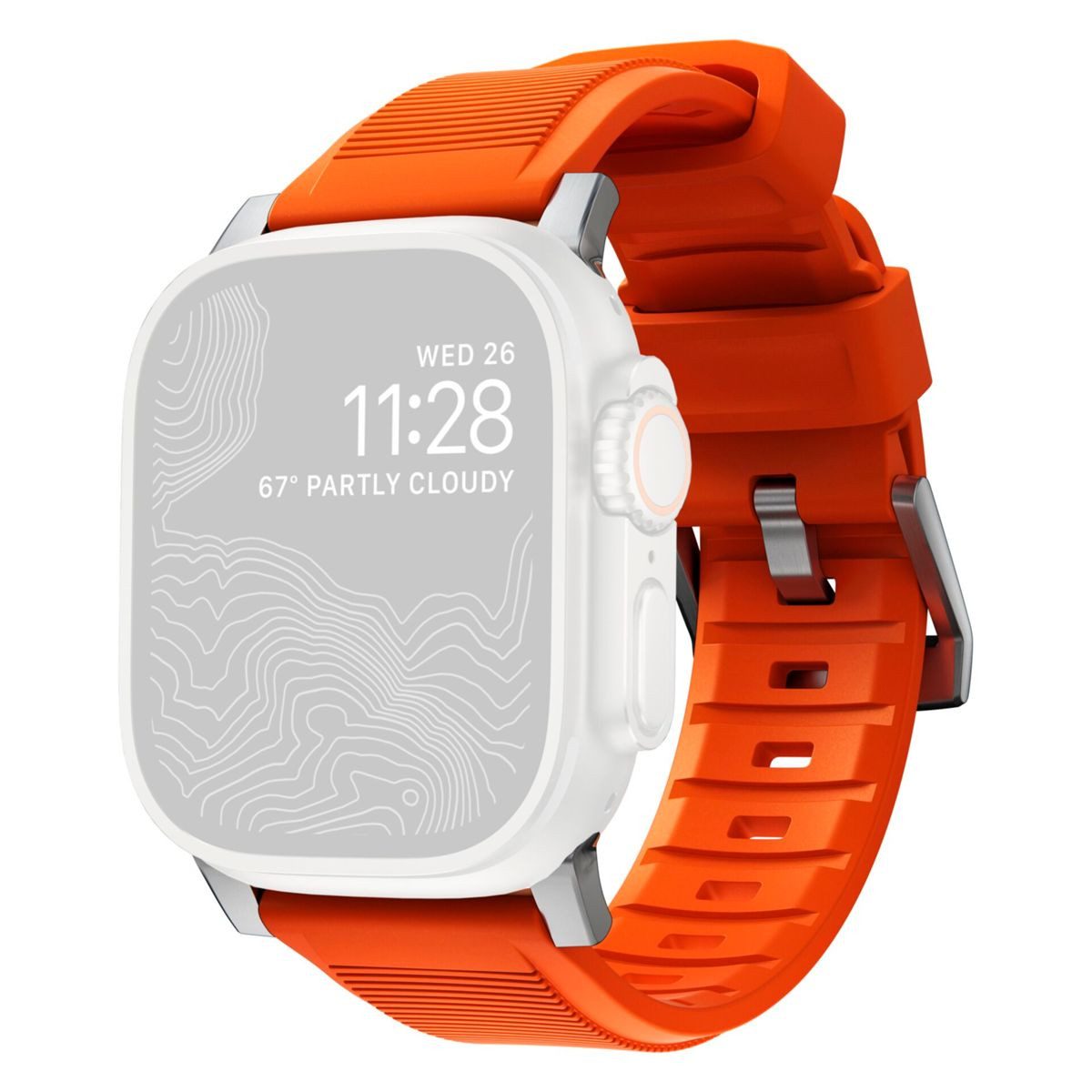 Nomad Smartwatch-Armband Rugged Strap Ultra Connector Silver