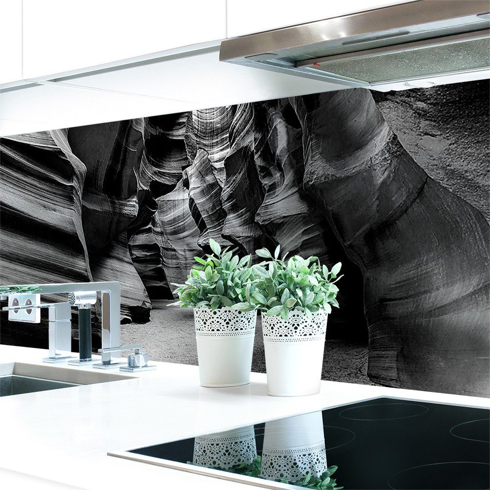 DRUCK-EXPERT Küchenrückwand Küchenrückwand Canyon Grau Premium Hart-PVC 0,4 mm selbstklebend