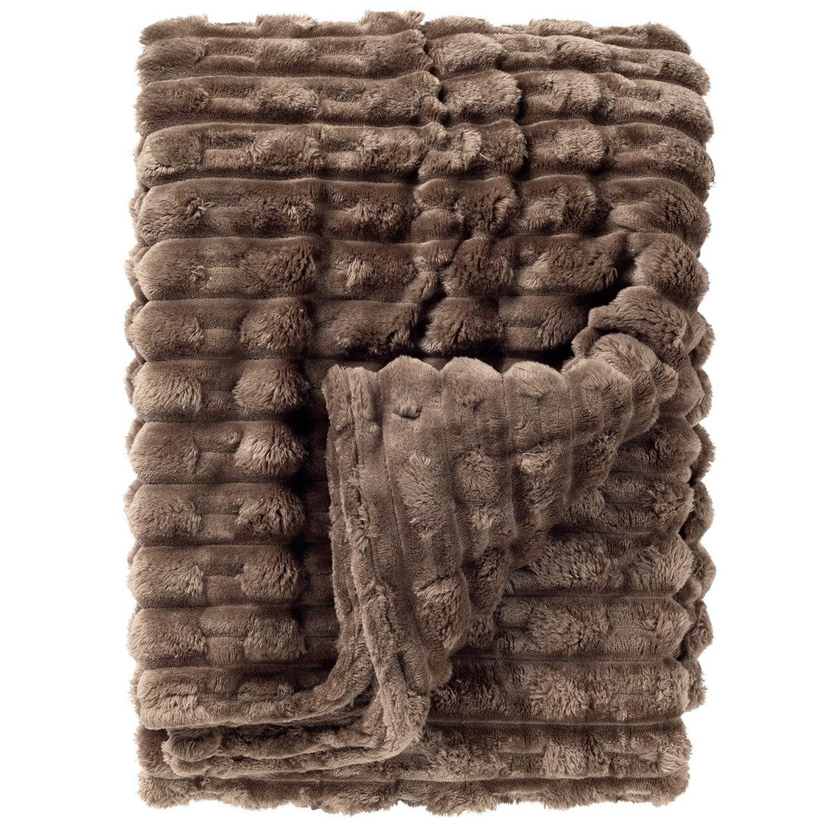 Wohndecke Kuscheldecke 'Lucas' 150 x 200 cm - Driftwood - Taupe, Dutch Decor