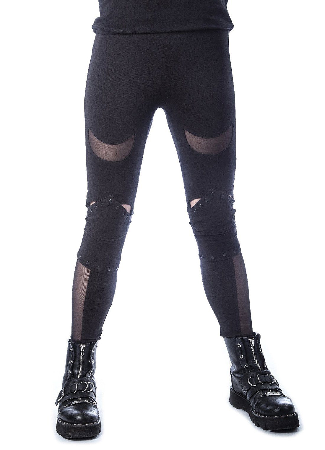 Heartless Леггинсы Harlyn Gothic Lace Panel Nu Goth Mesh Netz Halbmond
