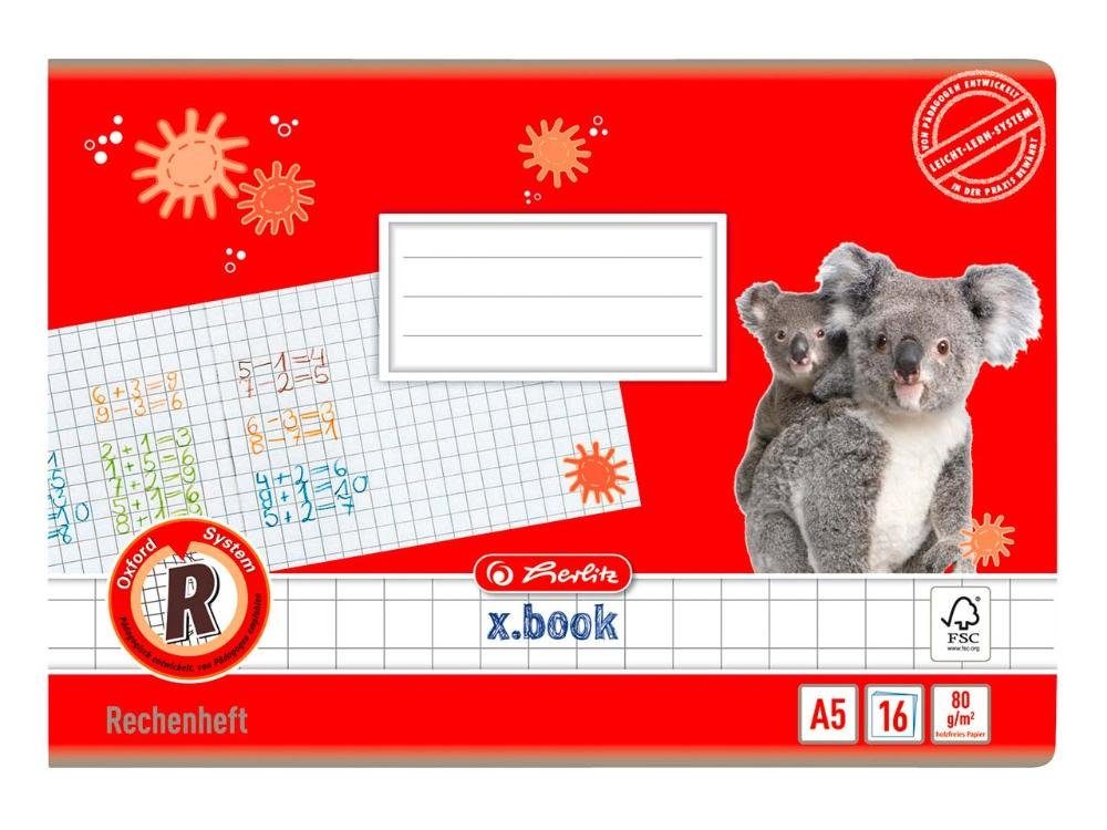 Schulheft herlitz Rechenheft Schreiblernlineatur R, DIN A5 q