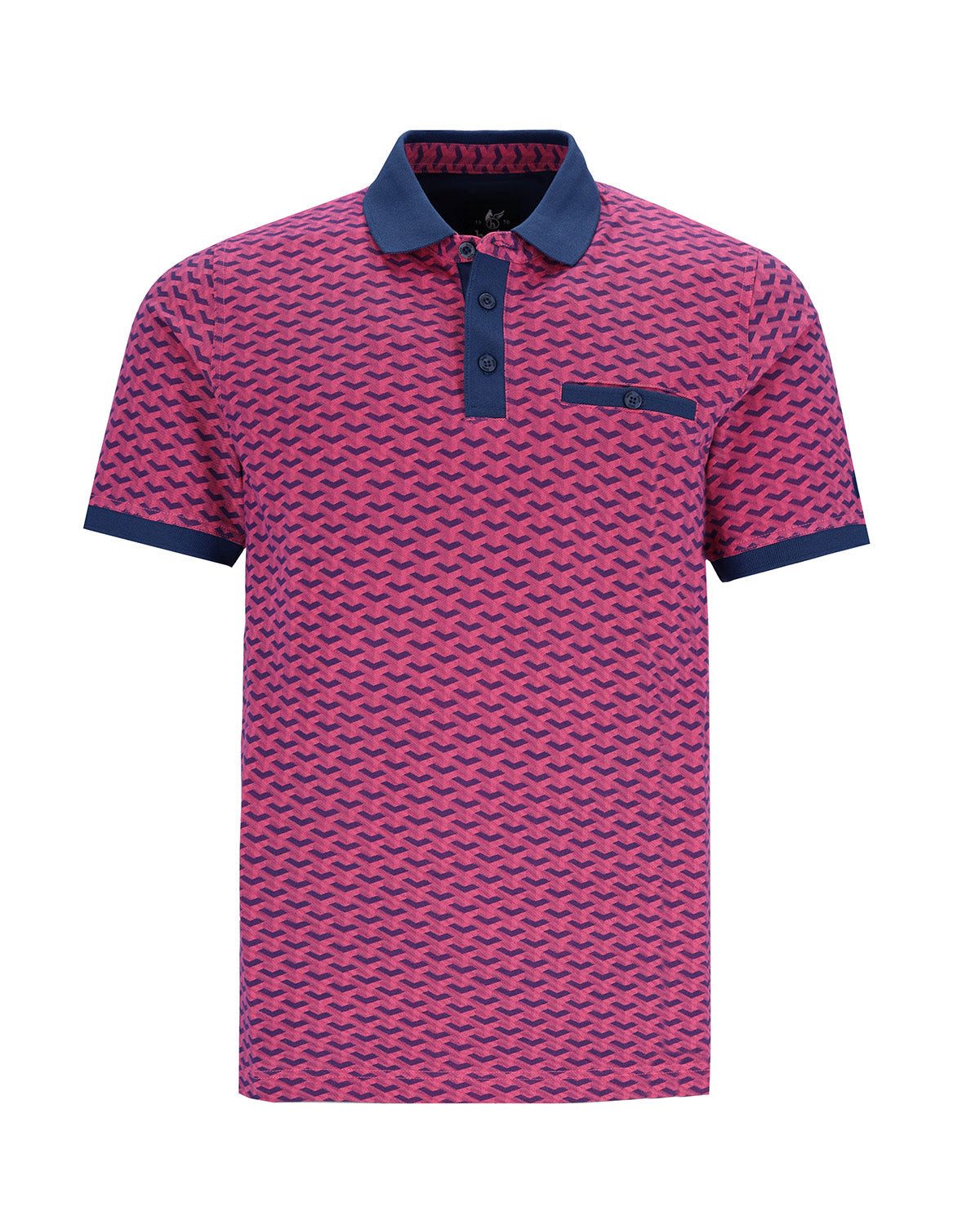 Hajo Poloshirt Piqué-Polo mit "Escher"-Print allover