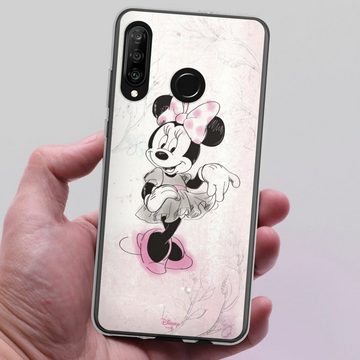 DeinDesign Handyhülle Minnie Mouse Disney Vintage Minnie Watercolor, Huawei P30 Lite New Edition Silikon Hülle Bumper Case Smartphone Cover