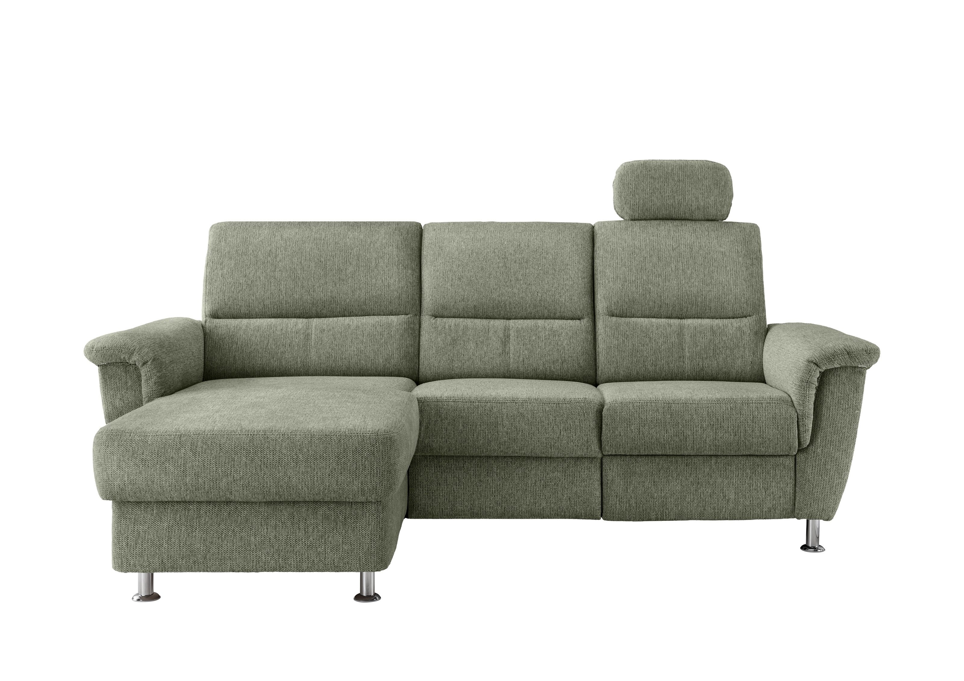 freiraum Ecksofa Ludwigshafen, Motor-funktion, Kopfstütze, Stauraum, moosgrün - 231x113x165 (BxHxT)