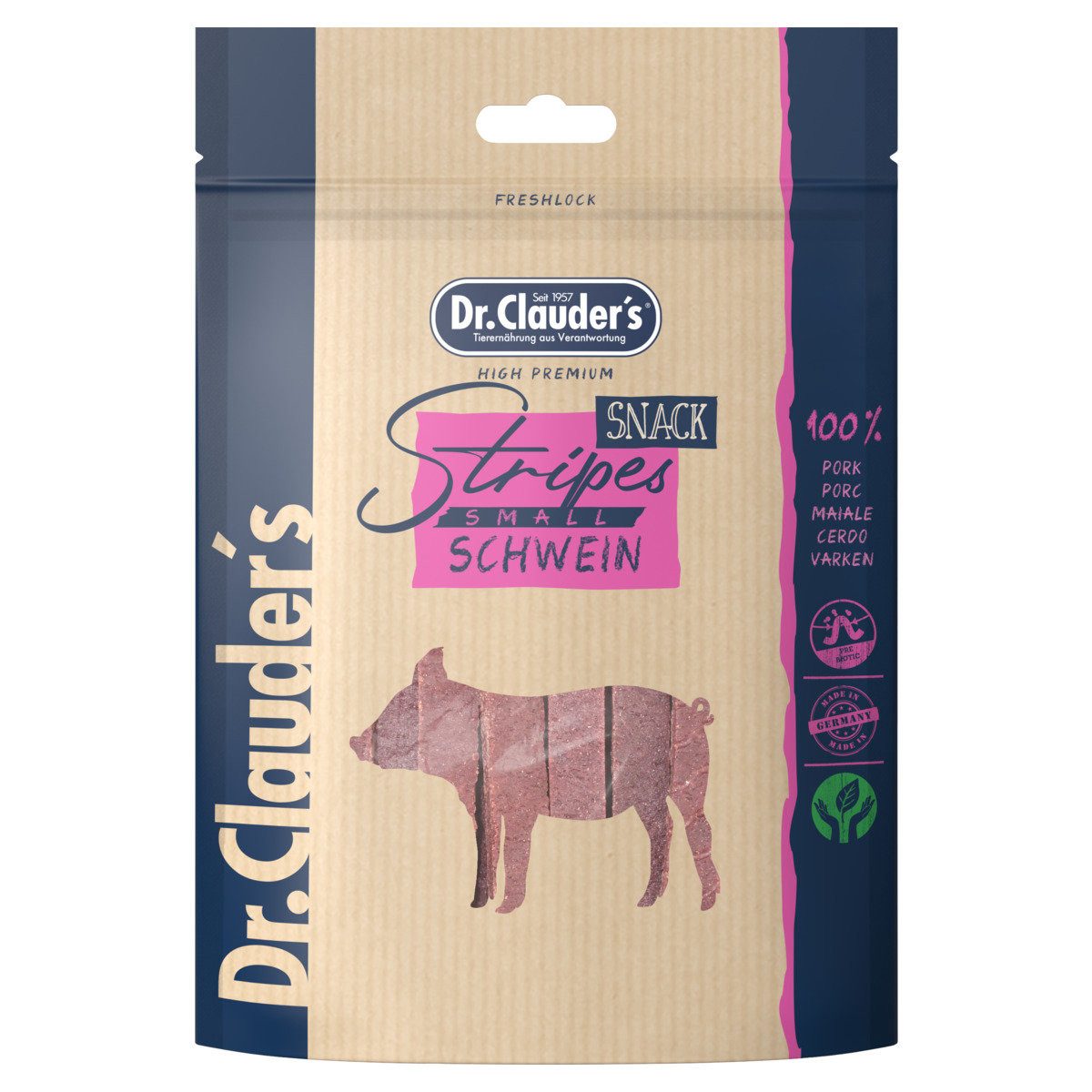 Dr. Clauder's Stripes Small Schwein 80 g, für: Hund