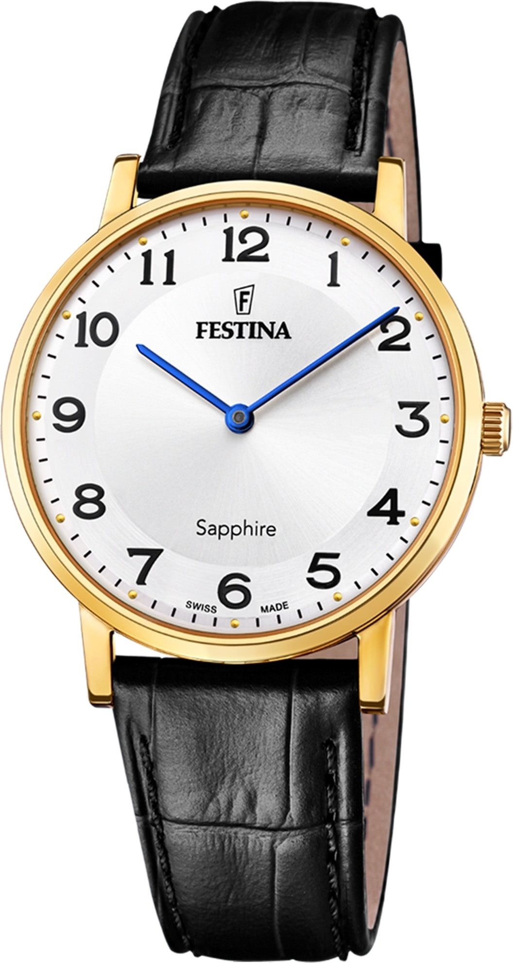 Quarzuhr Festina Herrenuhr Leder schwarz Festina