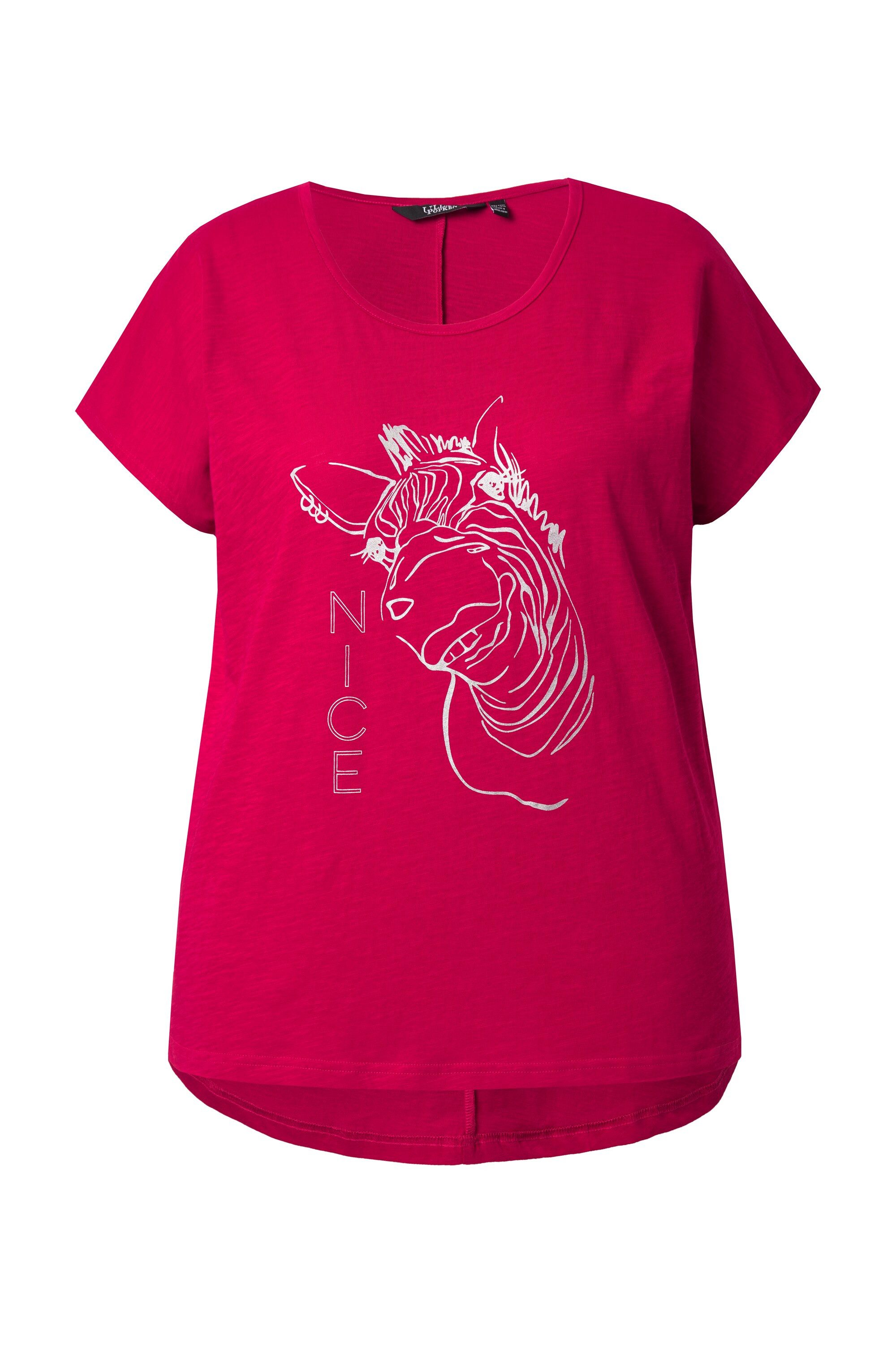Ulla Popken T-Shirt T-Shirt Metallic-Tiermotiv Oversized günstig online kaufen