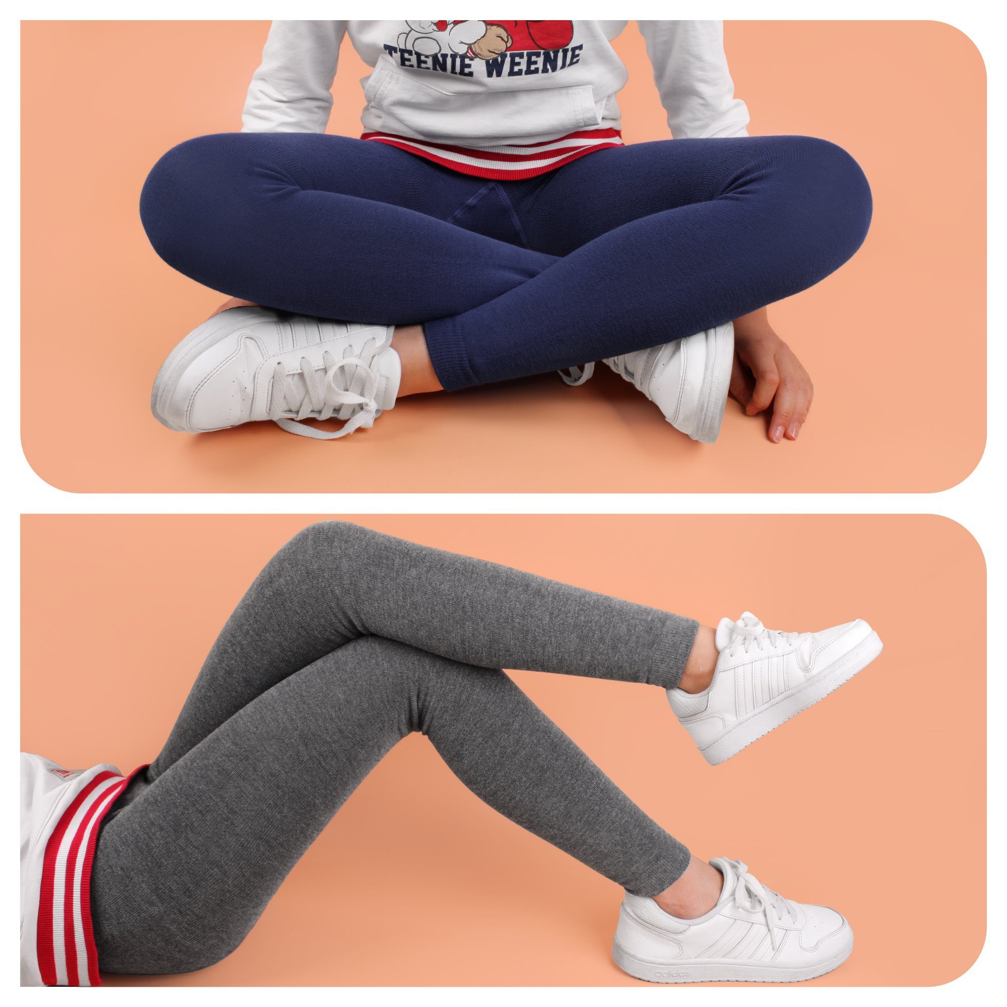 2764 Feinstrumpfleggings L&K-II Jungen aus Leggings Baumwolle Knöchellang (3er-Pack)