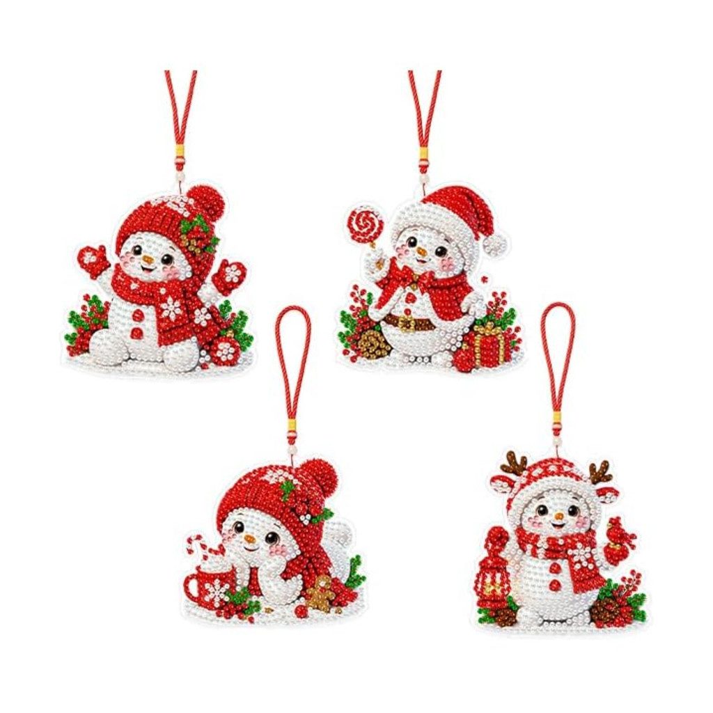 Bomiclss Kreativset 4er-Set Hängendes Diamond-Art-Set,DIY Kunst,Weihnachtsdeko, (4-tlg), Diamant-Kunst Untersetzer Set für Anfänger & Erwachsene