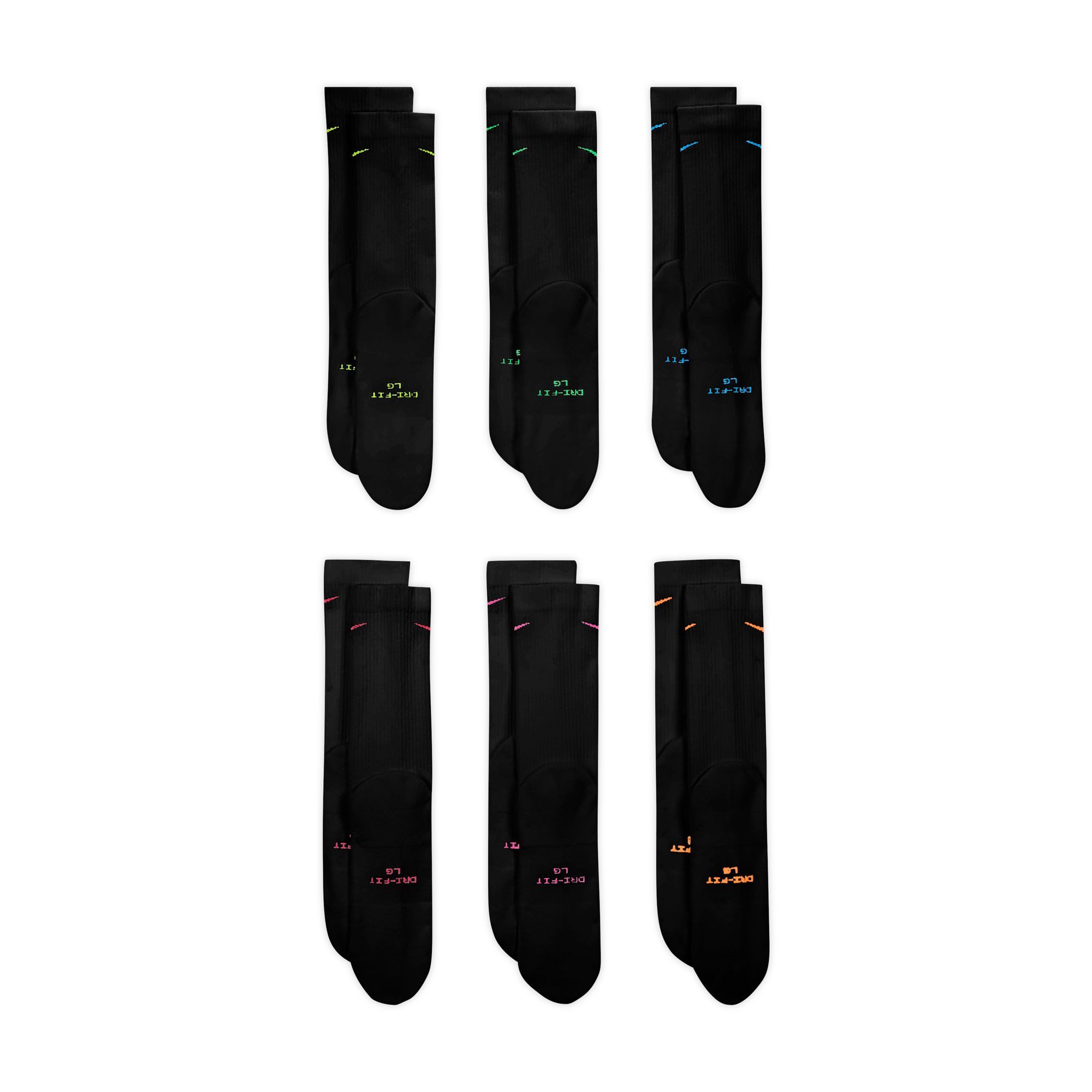 Nike Funktionssocken U NK ED ELVD CRW 6P - 144 atmungsaktives Material, für Erwachsene