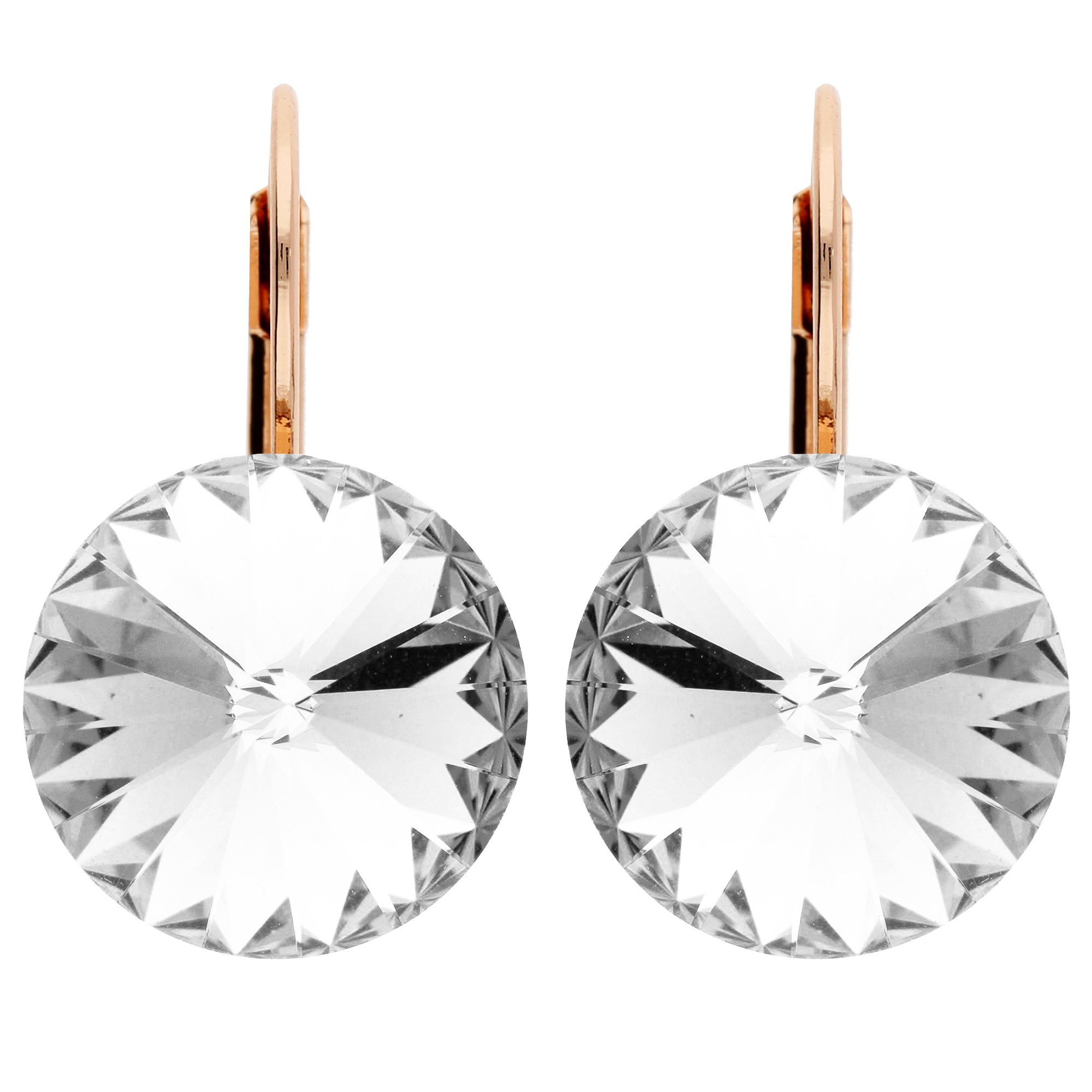 LÖB Paar Creolen 18K Roségold vergoldet Ohrringe Hängend Kristall Anhänger günstig online kaufen