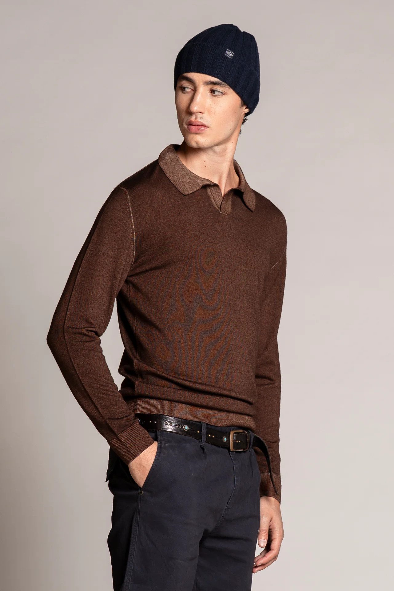 IMPURE Strickpullover NEIL POLO SKIPPER IN MERINOS - Strickpullover - Polo Langarmshirt