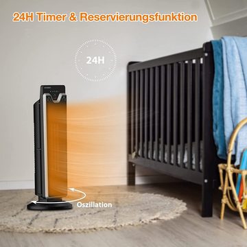 Daskoo Heizlüfter 2200W Keramik Heizlüfter Elektroheizung mit Thermostat, Energiesparend Leise, 24H Timer, Fernbedienung, Oszillationsfunktion