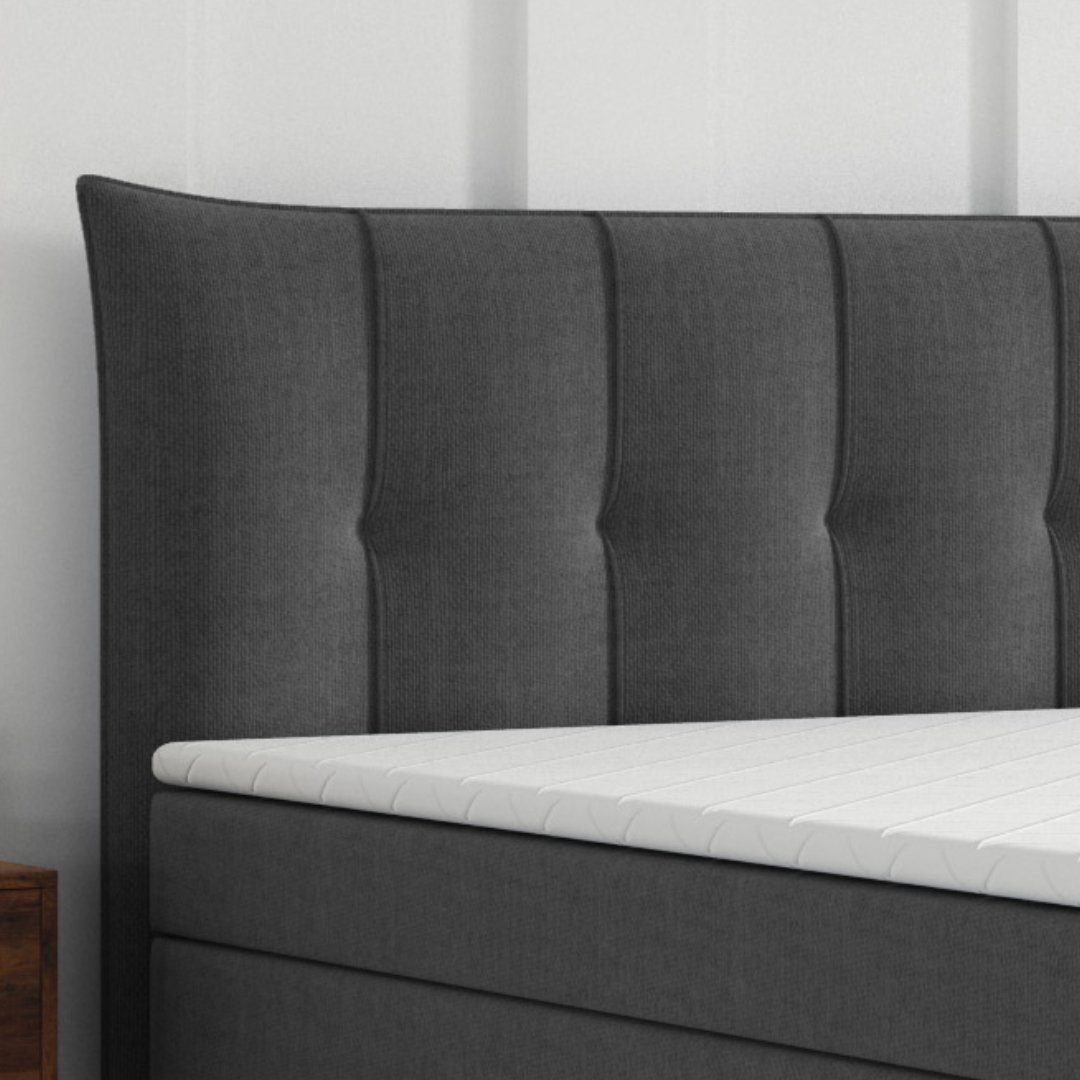 DD-COLLECTION Boxspringbett Sydney Grau (inkl. Fußteil, günstig online kaufen