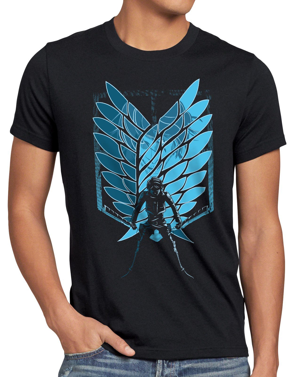 style3 T-Shirt Titan Battle anime on attack aufklärungstruppe
