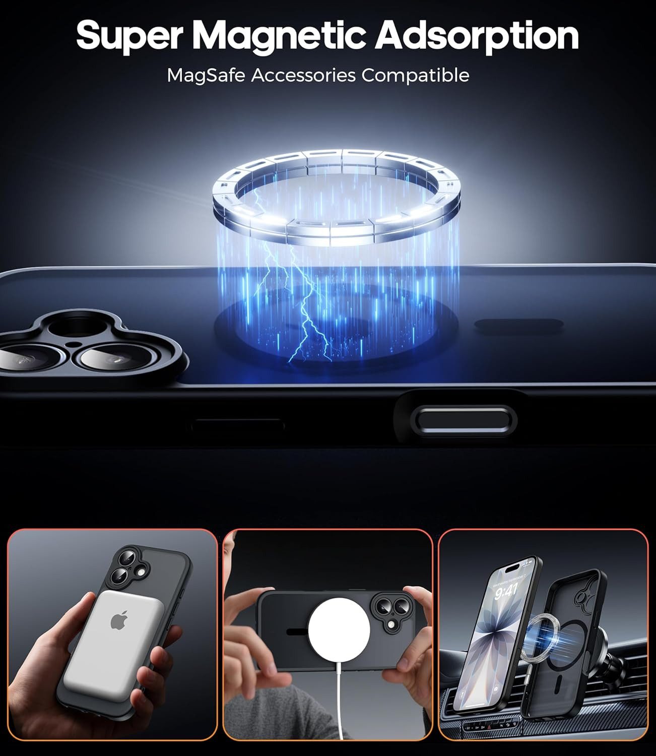 MSM Handyhülle Hülle + 2X Schutzglas für Apple iPhone 17 Panzerfolie MagSafe Anty-Spy – Bild 4 von 5