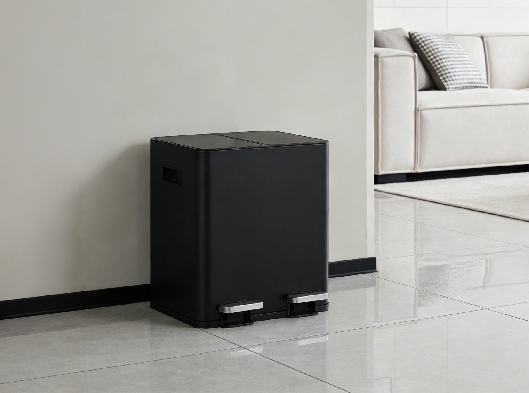 OTTO home Mülleimer Garrin, Soft Close, m. 2 Fächern, Fassungsvermögen 2x15 L bzw. 2x30 L, Mülltrennsystem mit 2 separaten Innenbehältern und Fußtrittpedalen
