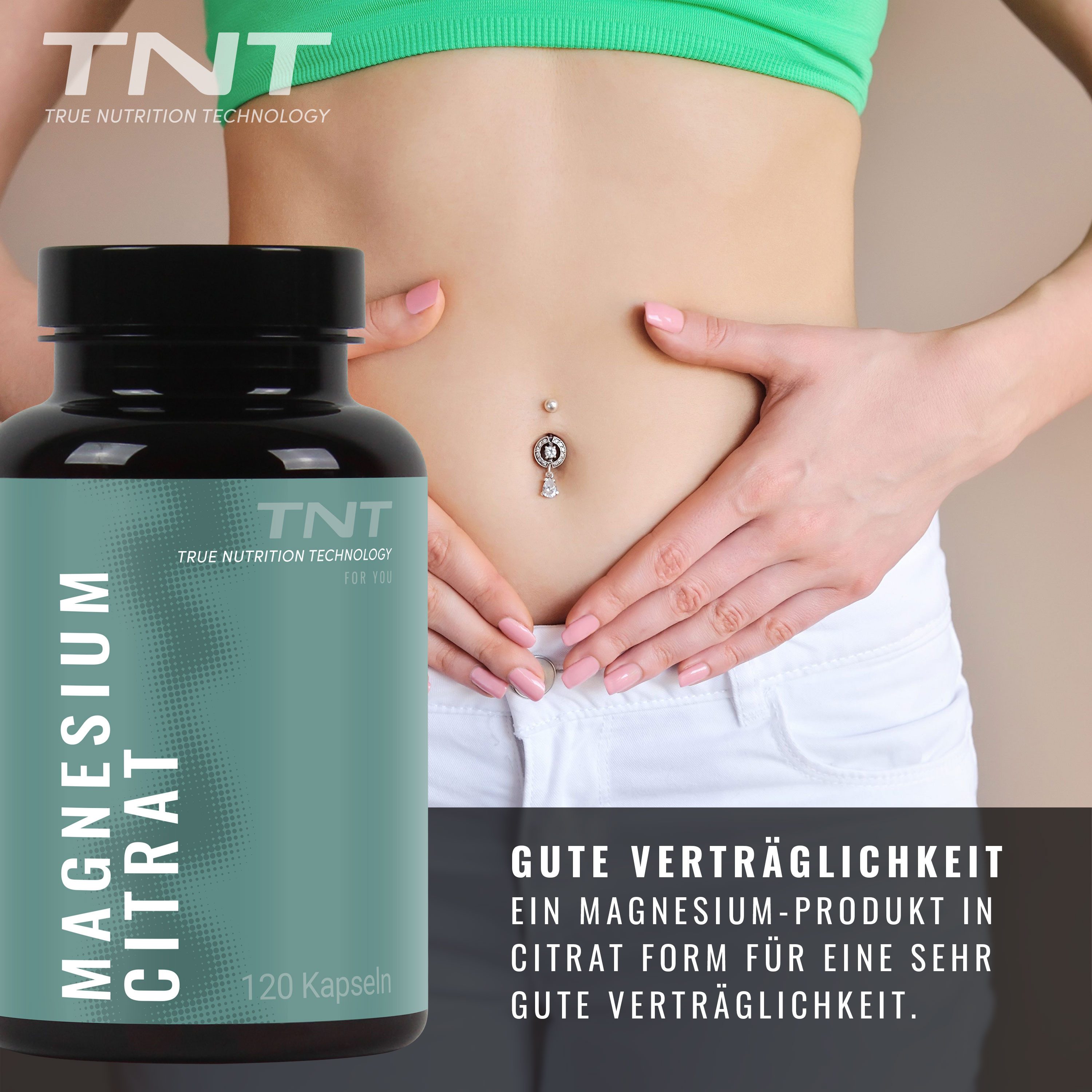 TNT (True Nutrition Technology) Magnesium Citrat - hochdosiert: 300mg pro Kapsel Kapseln, 120 St., 132 g