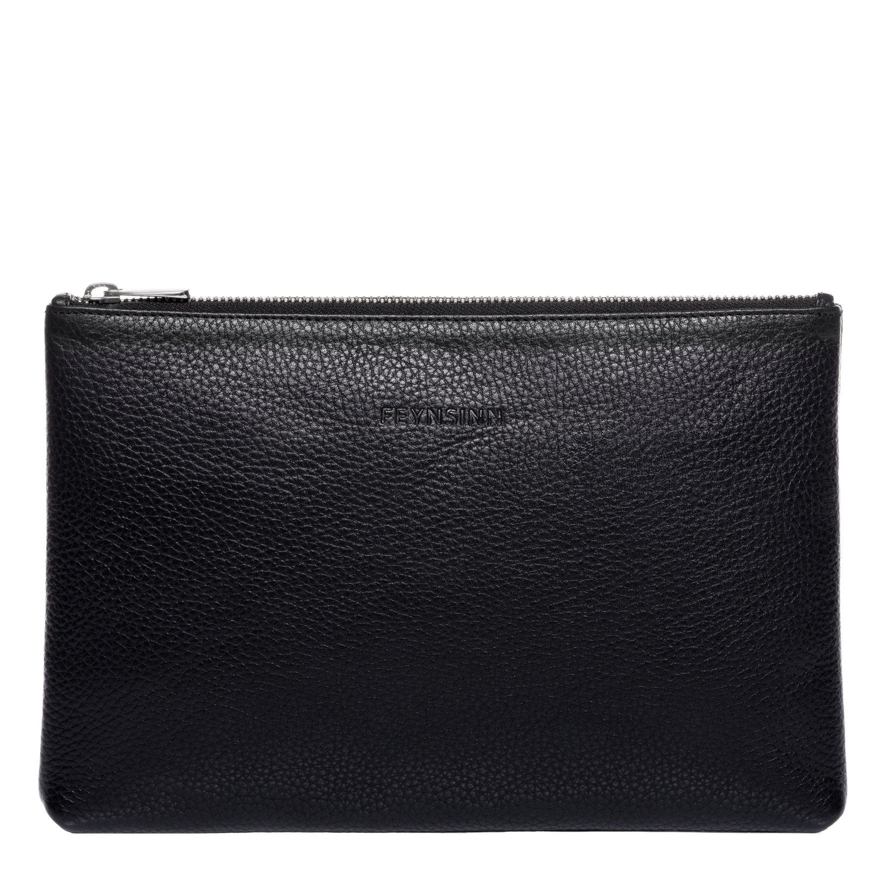 FEYNSINN Umhängetasche echt Leder Kosmetiktasche groß schwarz NEA, Add-On Kosmetiktasche echt Leder Damen, Make up Tasche schwarz