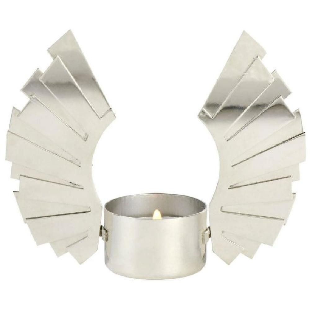 Windlicht Teelichthalter Uriel Engel Silber (10cm)