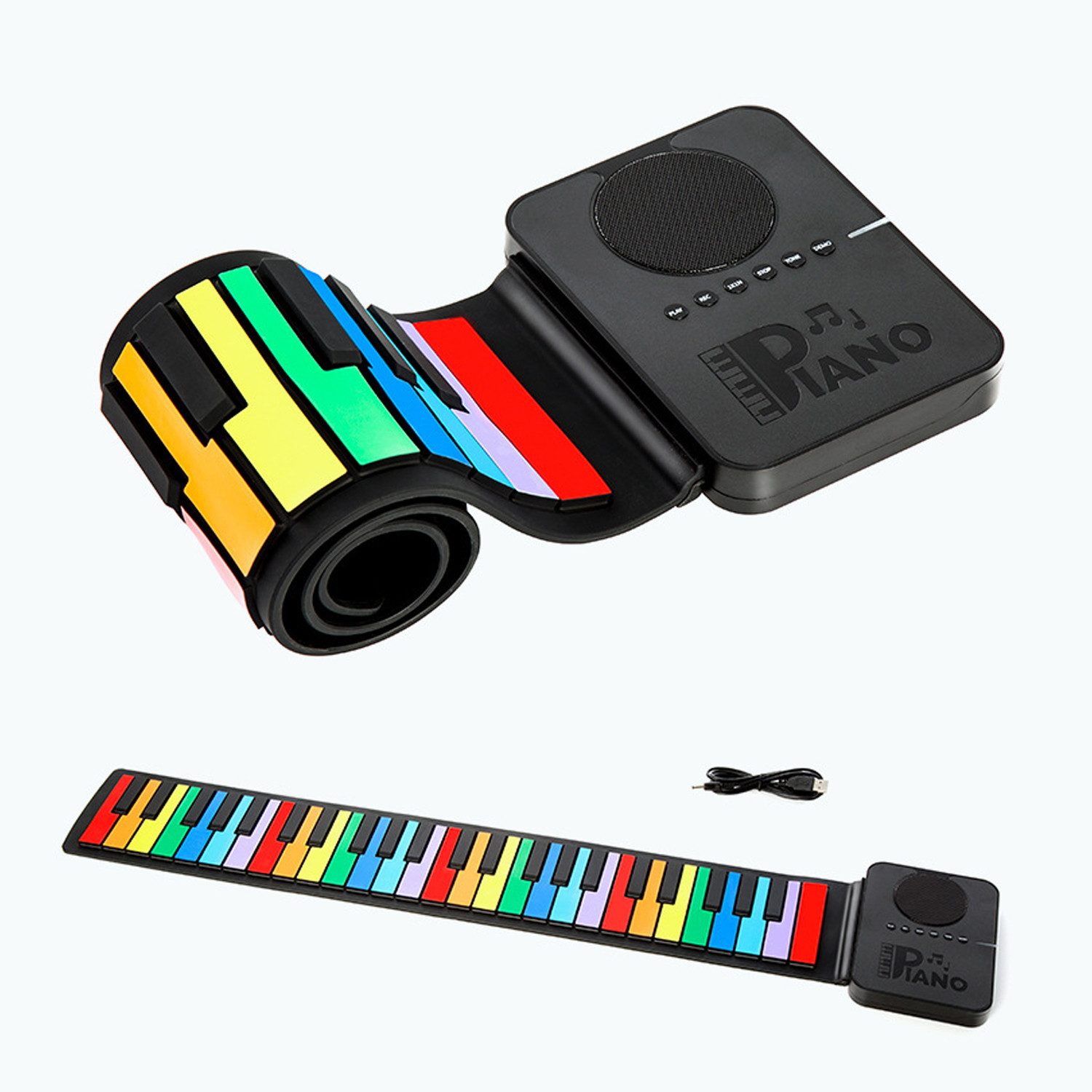 Fine Life Pro Home-Keyboard Regenbogen Roll-Up Keyboard Tragbares Silikon, Elektronisches Klavier Für Kinder Anfänger