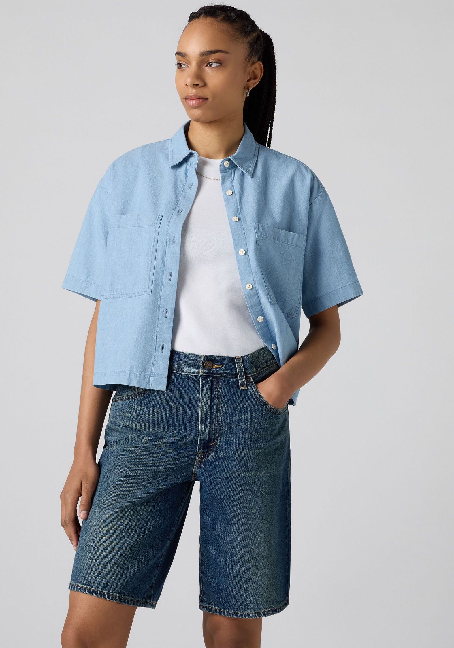 Levi's® Hemdbluse HARLIE SS CROPPED SHIRT mit Taschen