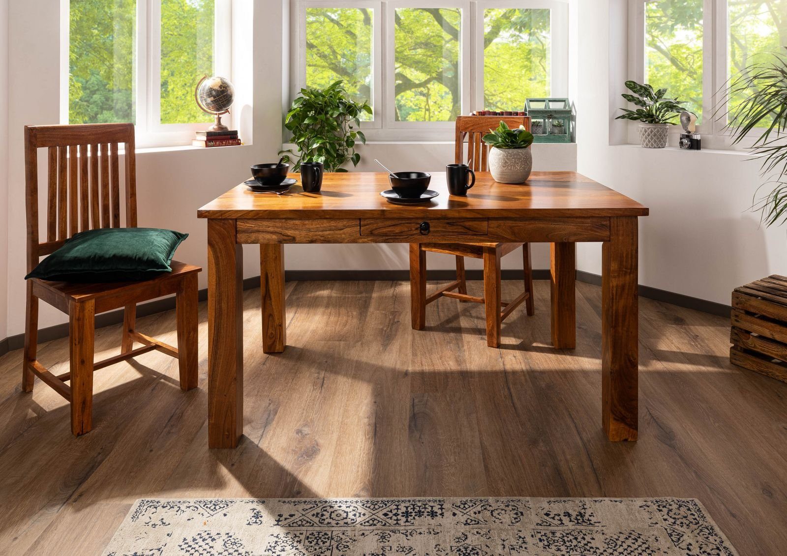 Massivmoebel24 Esstisch OXFORD (Esstisch Akazie 120x85x76 honig lackiert OXFORD #0111)