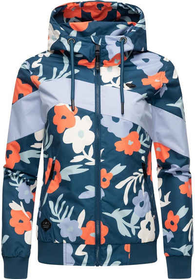 Ragwear Outdoorjacke Nuggie Block Flower modische Damen Freizeitjacke mit floralem Print