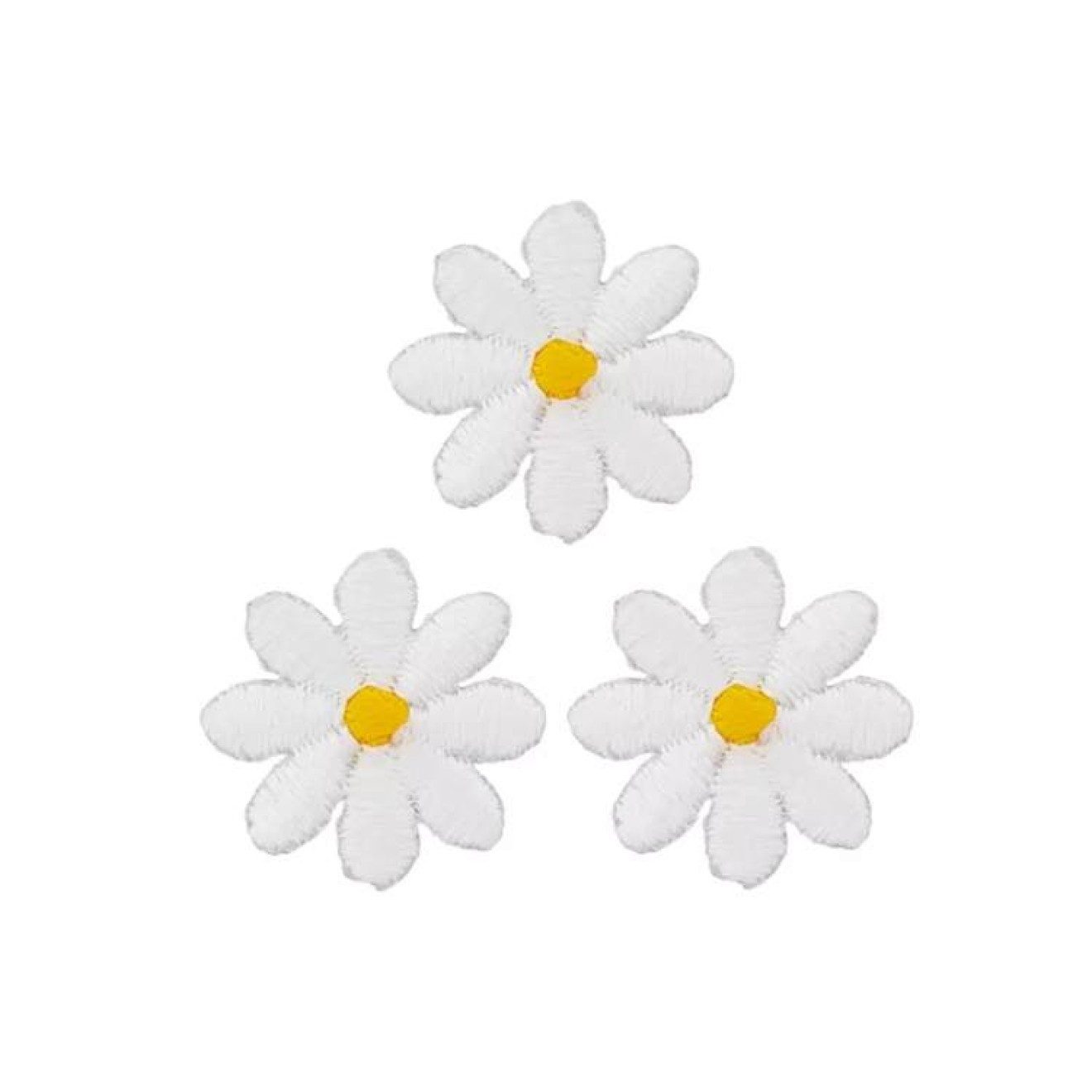 Prym Stricknadeln Applikationen - Fashion and Home - aufbügelbar Blumen klein weiß