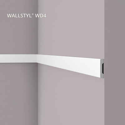 NOËL & MARQUET by nmc Zierleiste »WD4«, kleben, Extrudiertes Polystyrol (HDPS), Wand- und Friesleiste, 1-St., Zierleiste Stuckleiste Zeitloses Klassisches Design, weiß, vorgrundiert