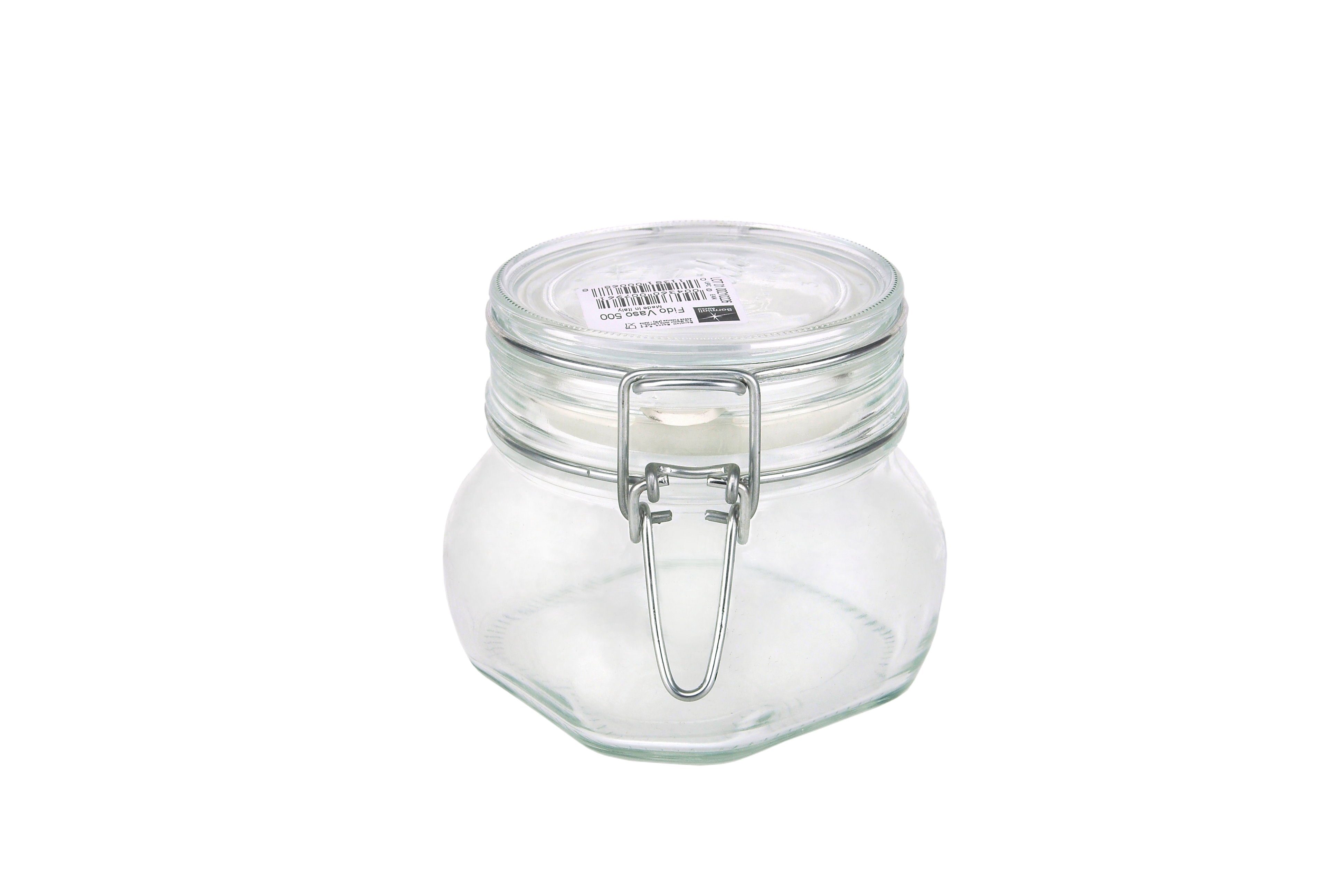 MamboCat Vorratsglas Fido Bügelverschluss 0,5L Glas Original Rezeptheft, incl. Einmachglas