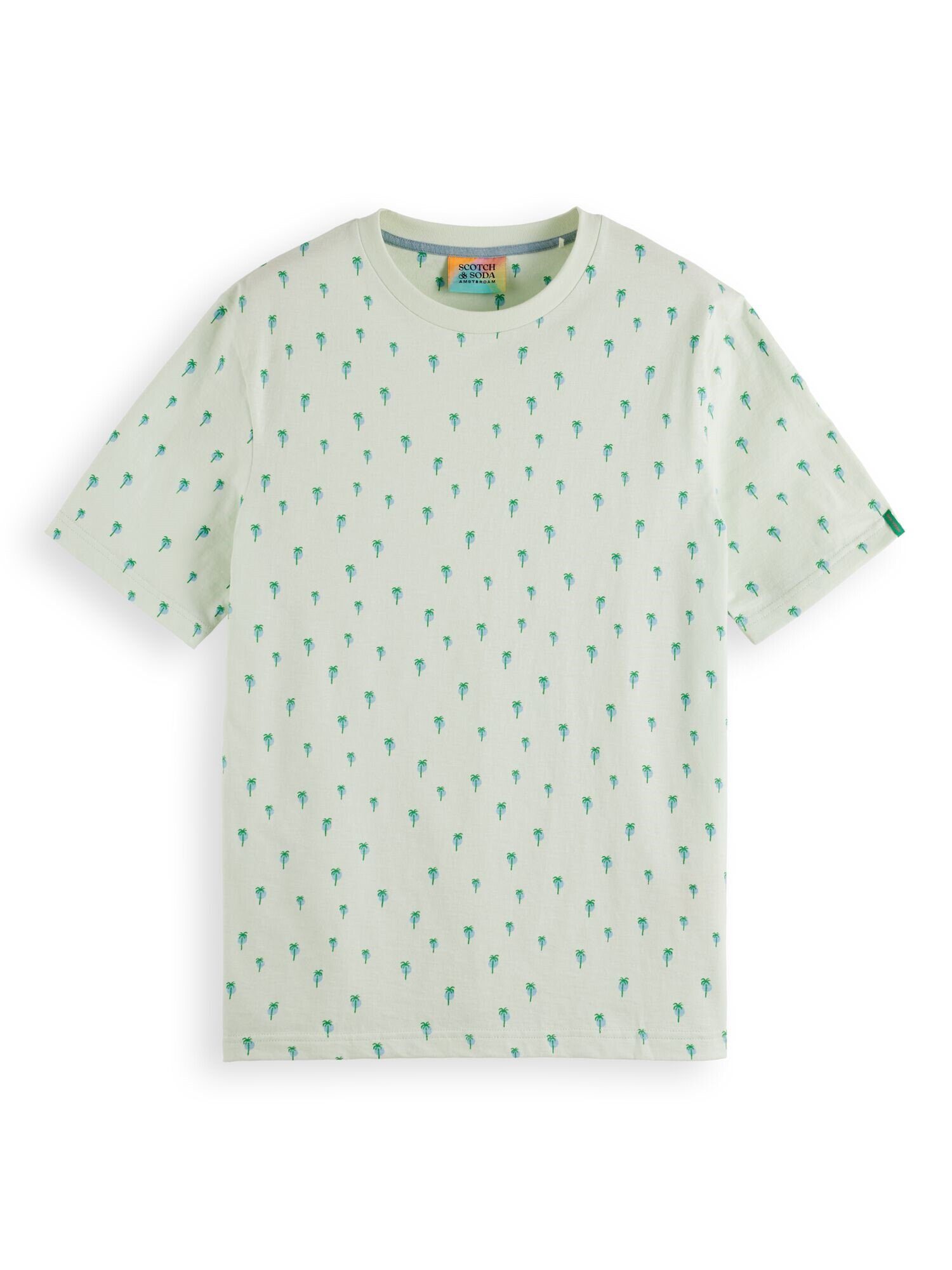 mit R-Neck & Scotch hellgrün All-Over-Muster Shirt Kurzarmshirt (1-tlg) Soda T-Shirt und