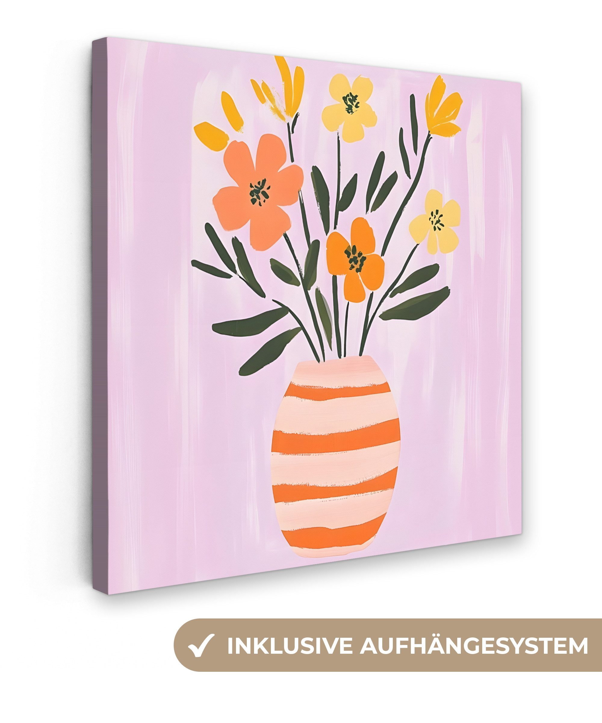 OneMillionCanvasses® Leinwandbild Vase - Gestreift - günstig online kaufen