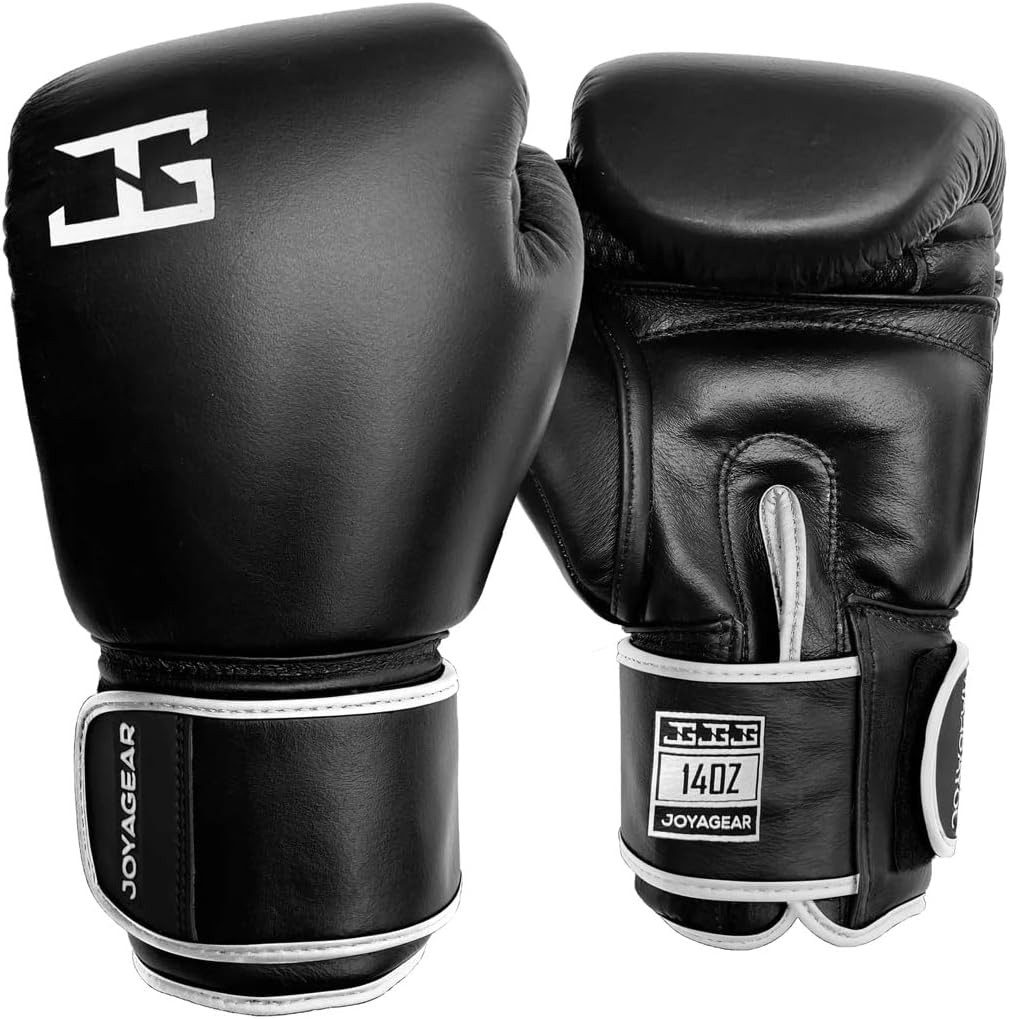 Joya Sports B.V. Kickboxhandschuhe JOYA Premium Kickbox Handschuhe - Leder schwarz-weiss