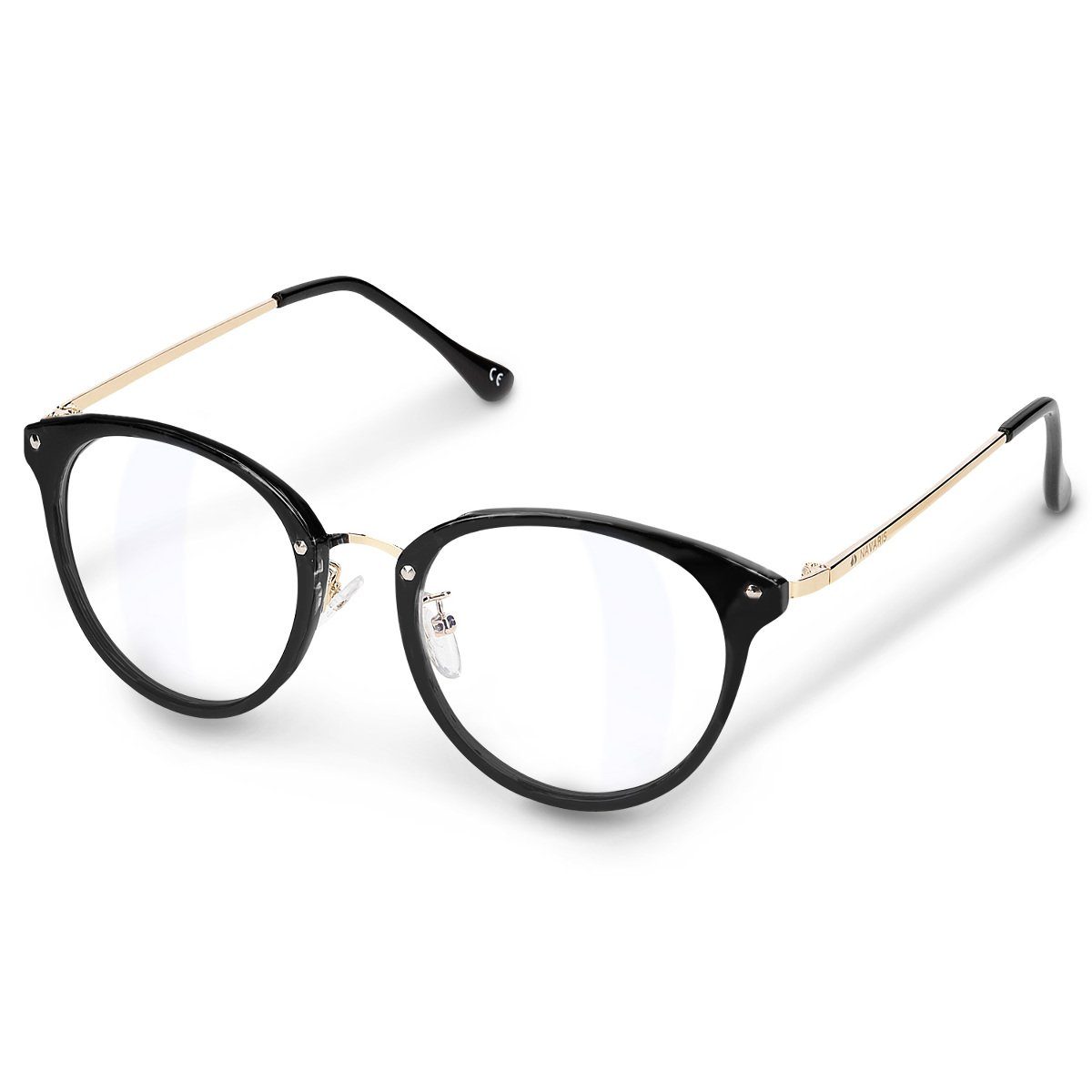 Navaris Brille Retro Brille ohne Sehstärke - Damen Herren Vintage 50er Nerd  Brille, VINTAGE: Der Vintage Look Rahmen sorgt für mehr Style im Alltag.