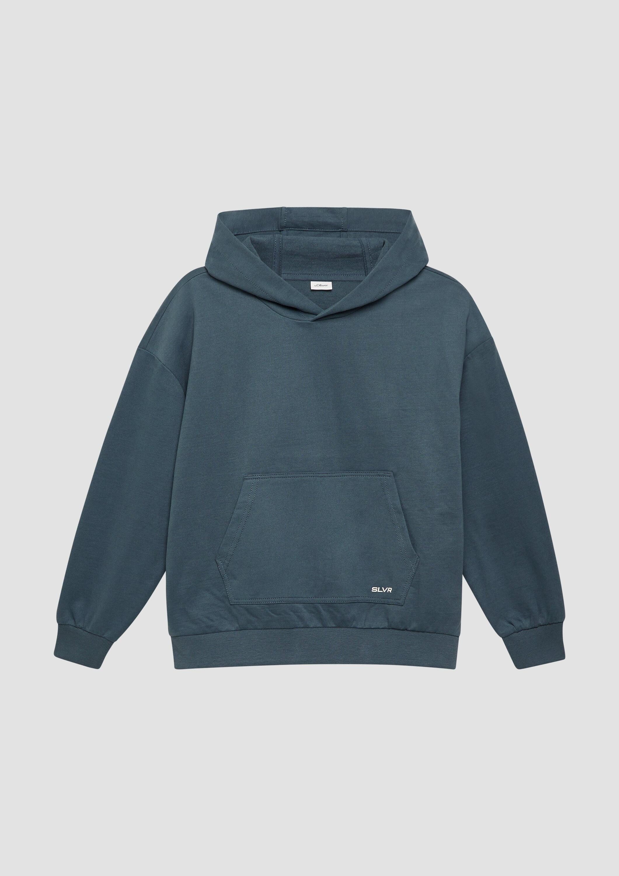 s.Oliver Sweatshirt Sweatshirt Unisex Oversized-Hoodie mit Kängurutaschen und Schrift-Print