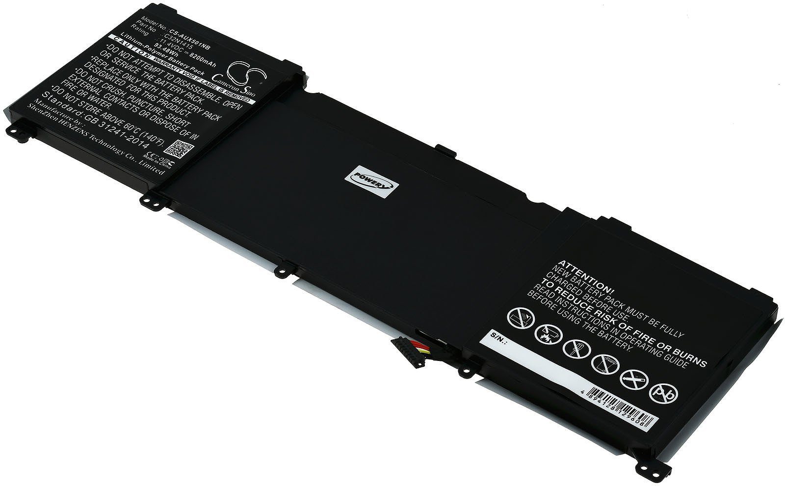 Powery Akku für Laptop Asus ZenBook 8200 UX501JW-FI177T Pro V) (11.4 Laptop-Akku mAh