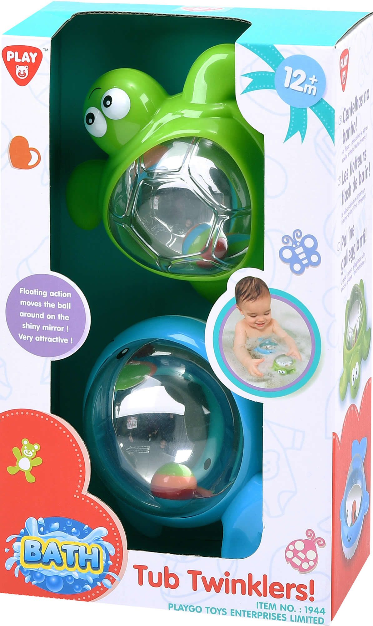 Play Badespielzeug Badefreunde-Set Tub Twinklers 2-tlg Schildkröte Wal Badespielzeug +12M