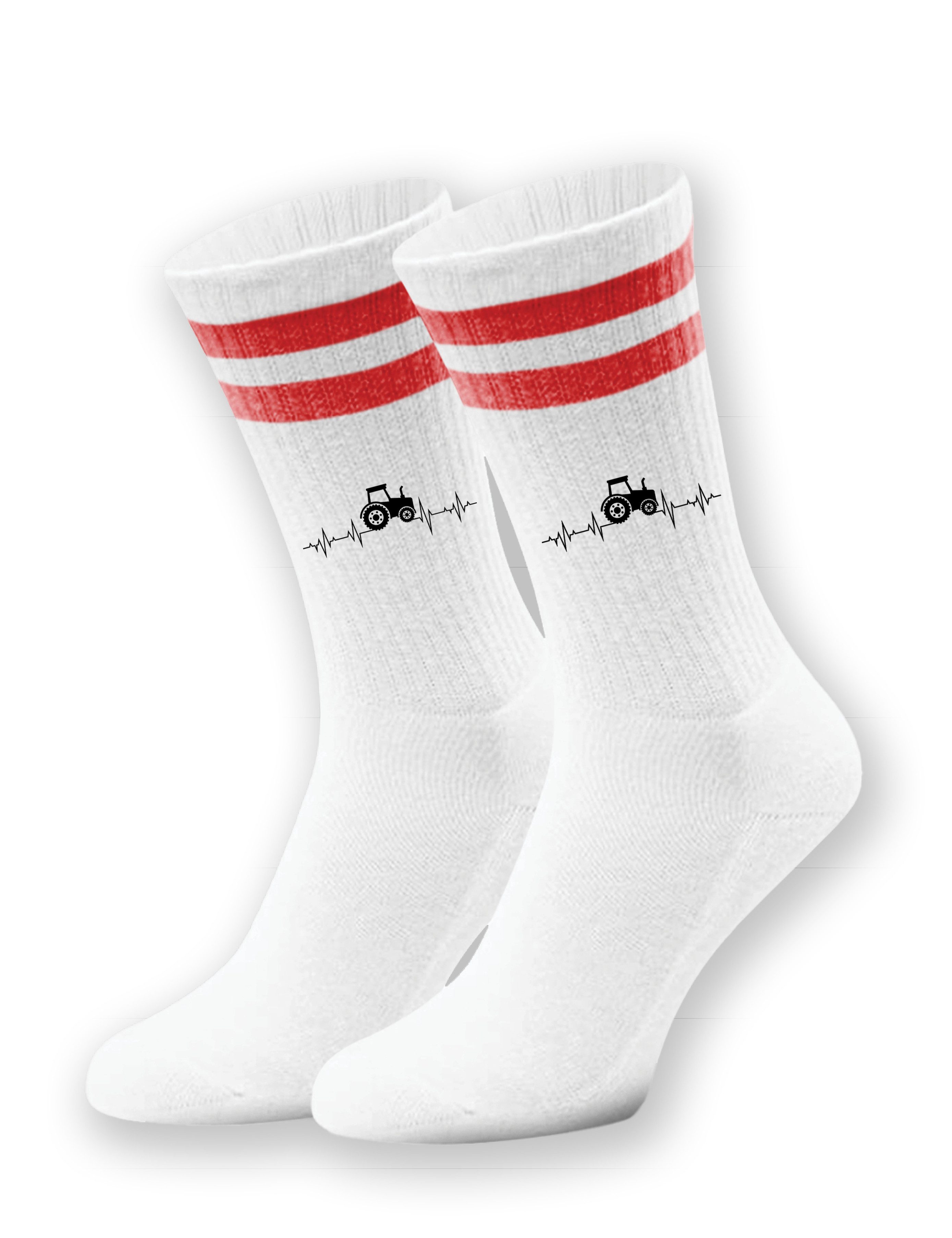Youth Designz Tennissocken Unisex Socken "Heartbeat Traktor" Aufdruck lustig Geschenk Statement mit verstärkter Verse und Zehenbereich