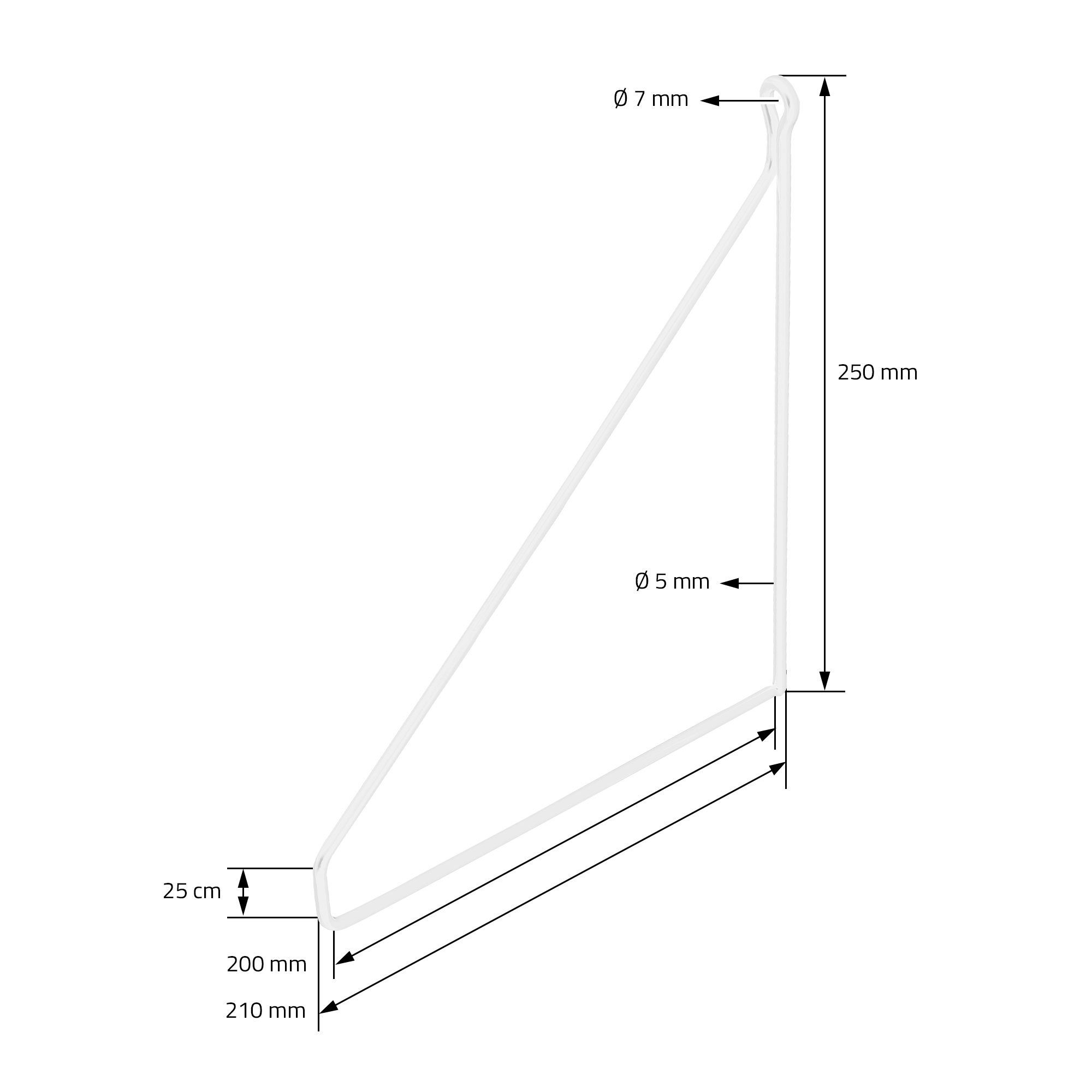 2 Draht Wandhalterung Regalwinkel ML-DESIGN 200mm Metall Dreieckig Regalhalterung Schwebe Weiß Stück Wandmontage Regalträger, Regal