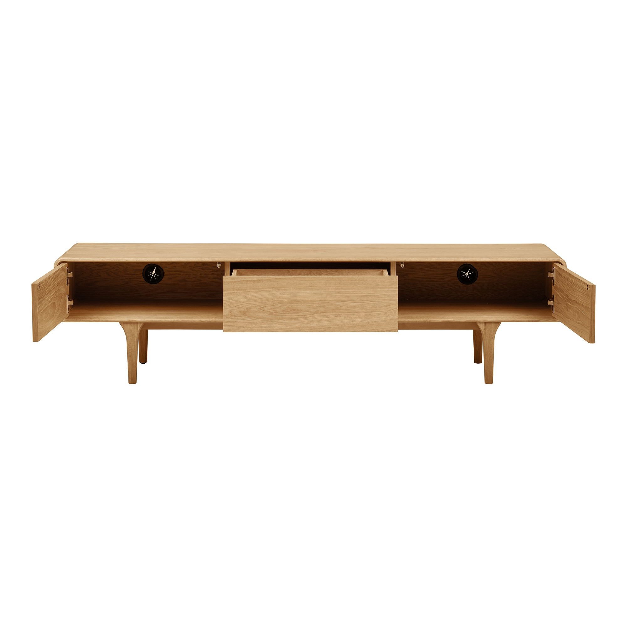 freiraum Lowboard Darwin, in naturfarben, MDF, Eiche - 180x45x45cm (BxHxT)