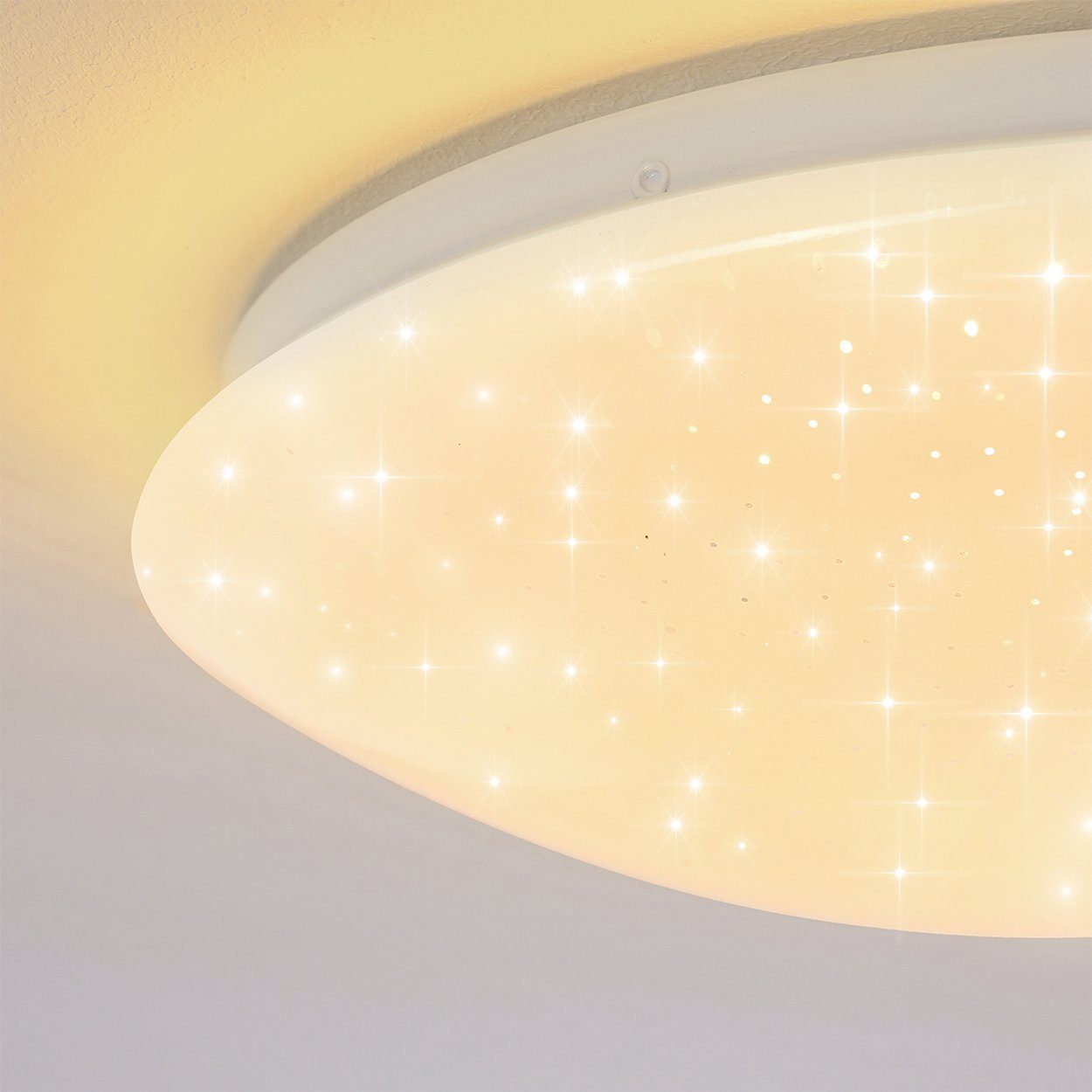 Deckenlampe Glitzer-Effekt, Badezimmerlampe, 3000 Lumen, mit runde hofstein Sternenhimmeloptik, RGB Deckenleuchte Kelvin, 900 Farbwechsler, IP44 »Lazio«