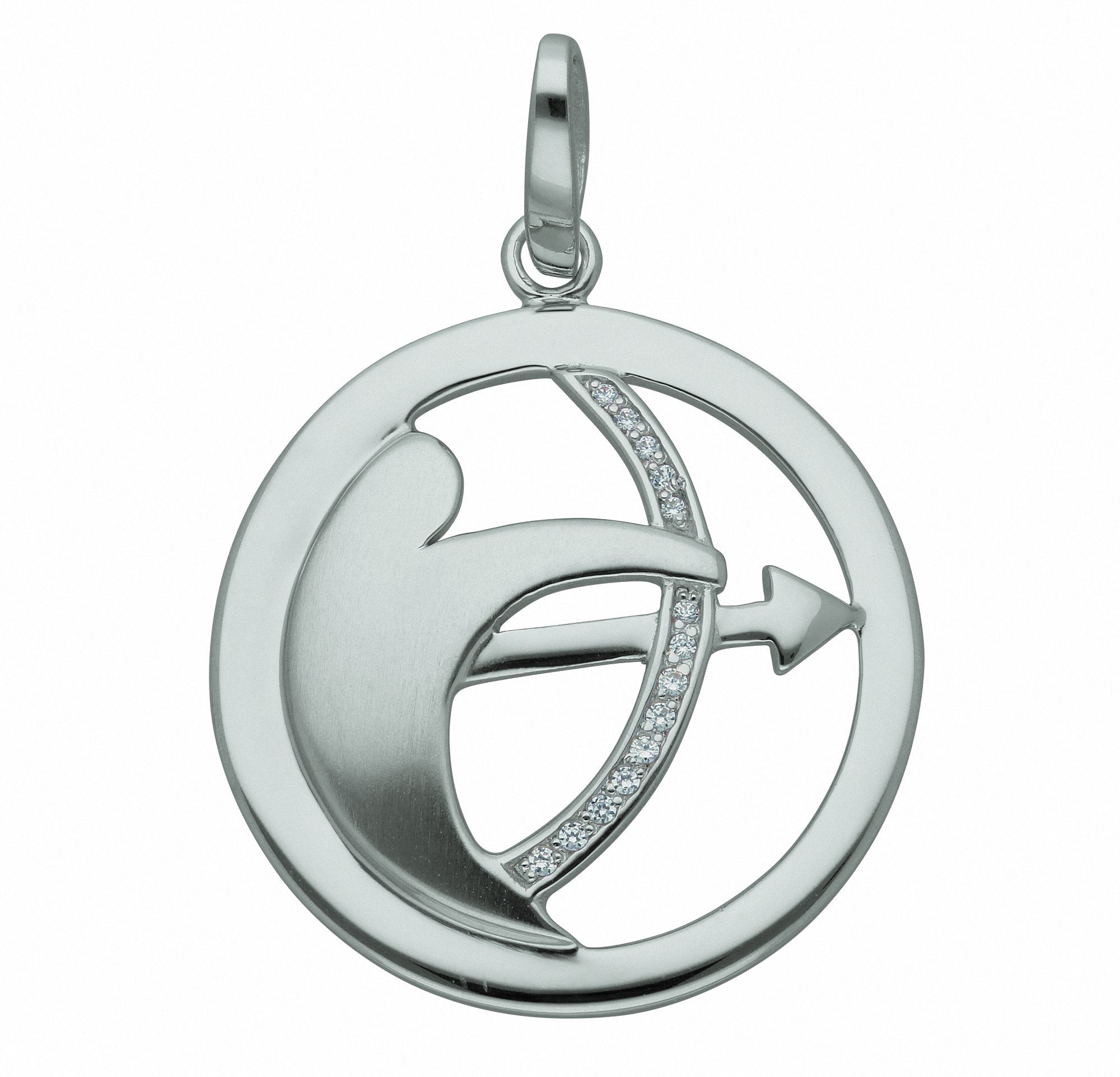Adelia´s Kette ohne Anhänger 925 Silber Sternzeichen Anhänger Schütze mit Zirkonia Ø 25,2 mm, Schmuckset - Set mit Halskette | Silberketten