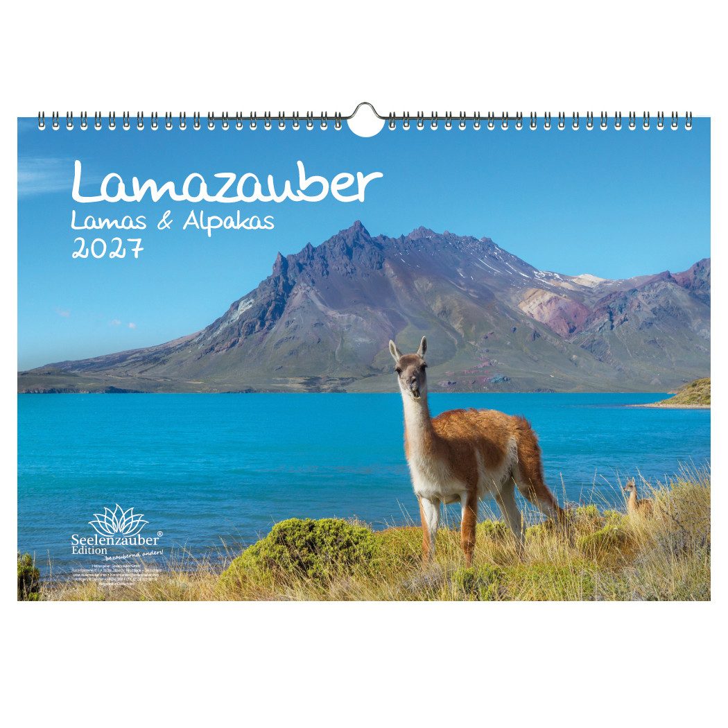 Seelenzauber Lamazauber DIN A3 Kalender für 2027 Lama Alpaka - Seelenzauber