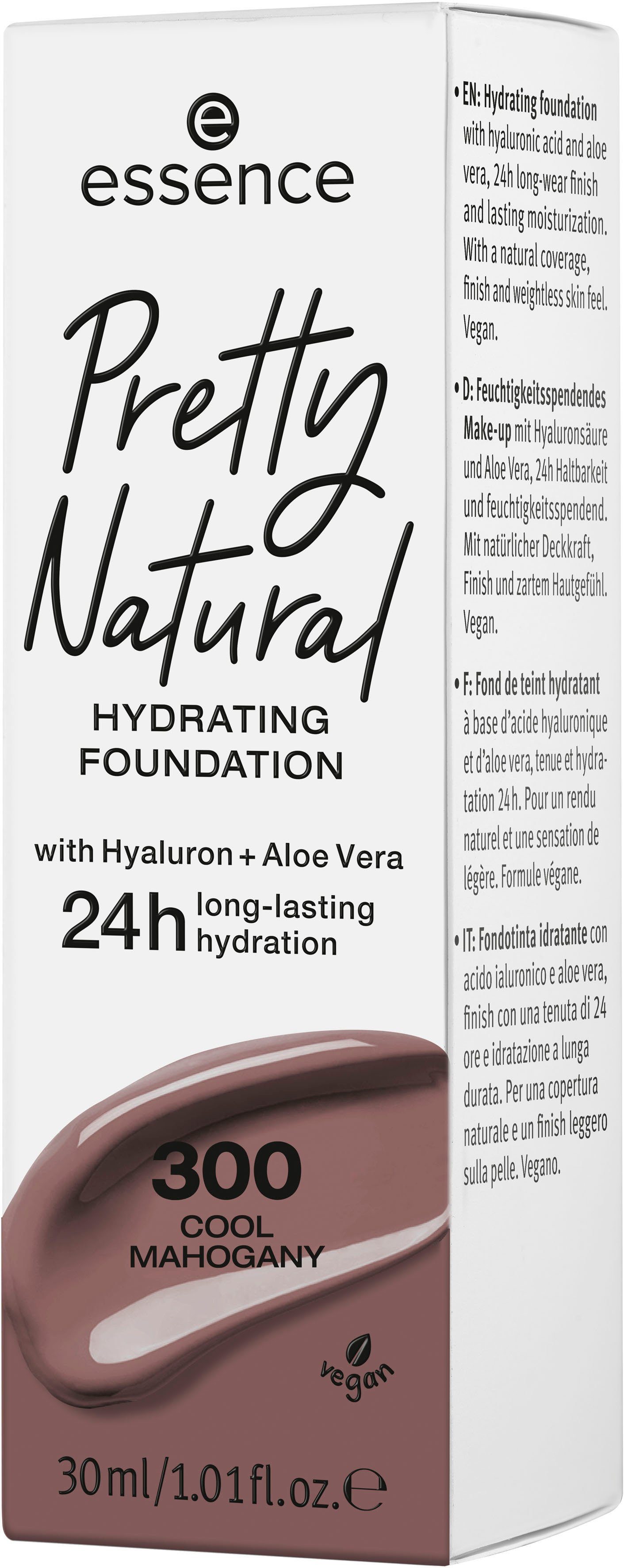 3-tlg. Cool Natural Pretty Essence HYDRATING, Mahogany Foundation