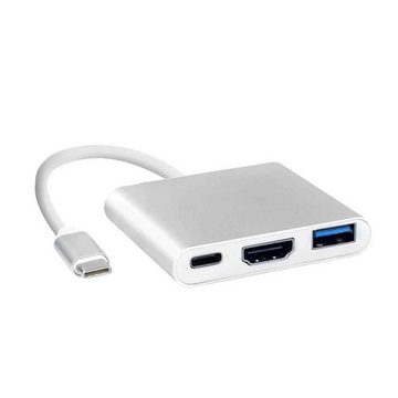 Retoo Verteiler USB-C HUB Adapter Typ-C auf USB HDMI 4K TV Kabel für Macbook Samsung (USB-C-HDMI-Adapter, Benutzerhandbuch, Box), Plug & Play-System, HDMI 2.0, Aluminiumgehäuse, Adapter benötigt Strom