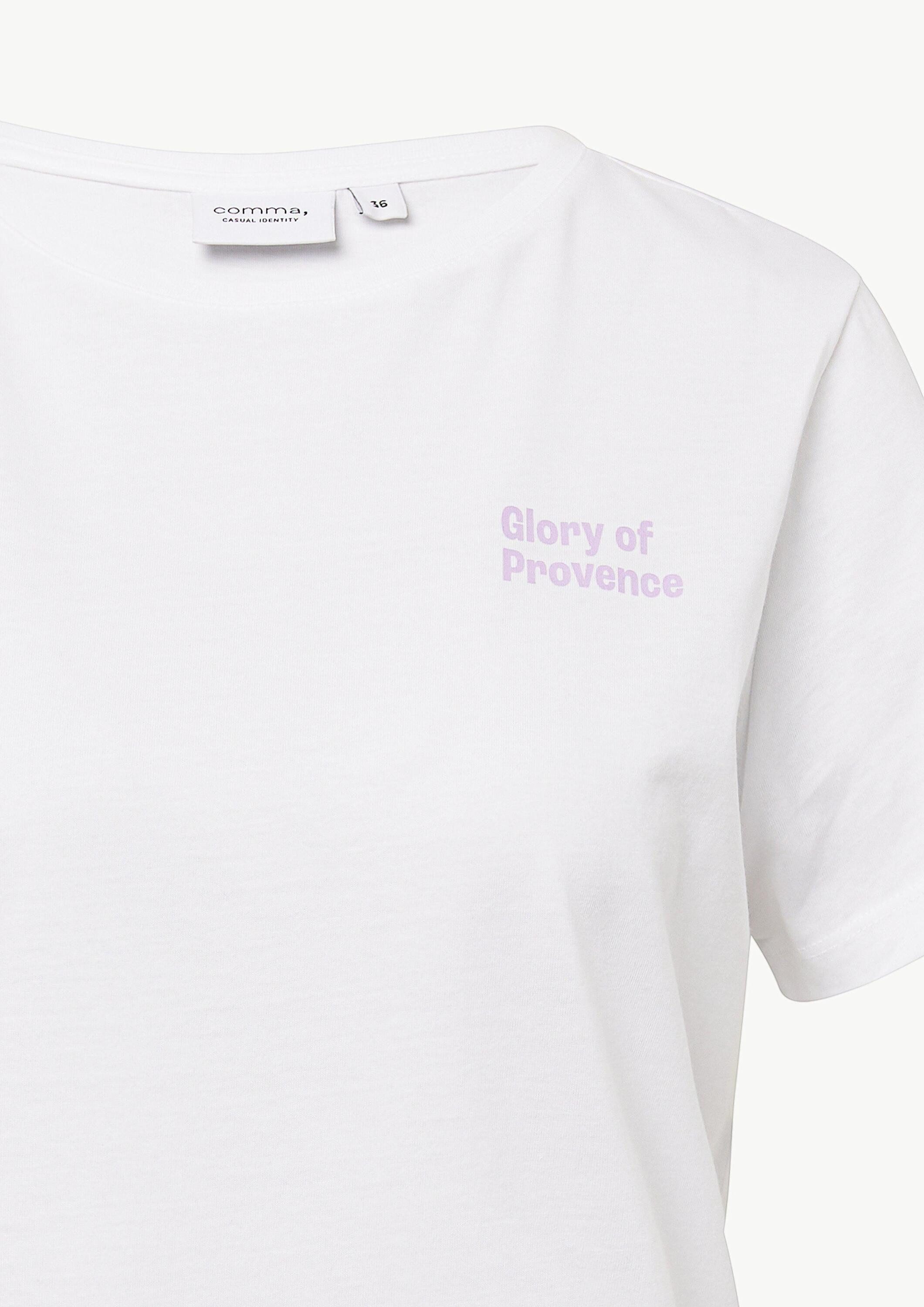 comma Kurzarmshirt T-Shirt Baumwoll-T-Shirt mit Frontprint
