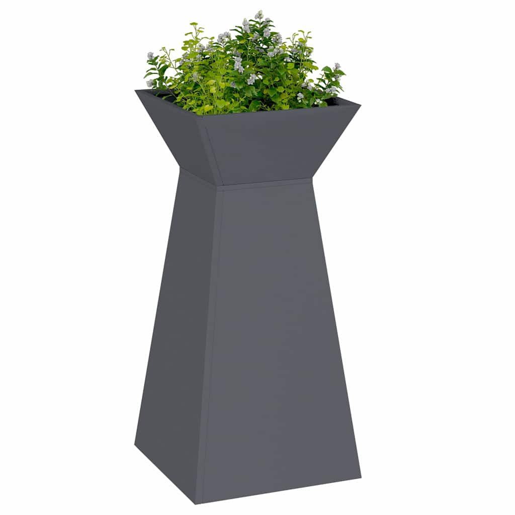 vidaXL Blumentopf Säulen Pflanzer 2 pcs Anthrazit 35 x 35 x 73 cm Stahl (2 günstig online kaufen