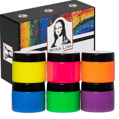 SÜDOR Acrylfarbe Acrylfarben Set 6X125ml (750ml) Schwarzlicht Neonfarben