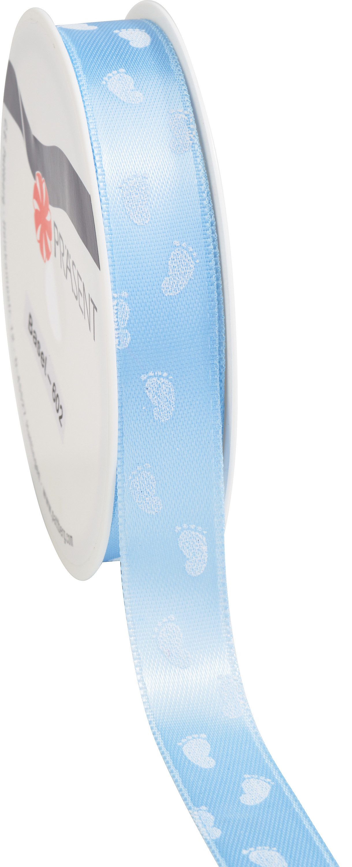 PRÄSENT Satinband Babyfüße, 3m